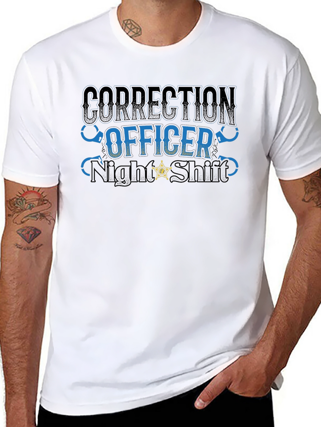 Correction Officer Night Shift Black T-Shirt