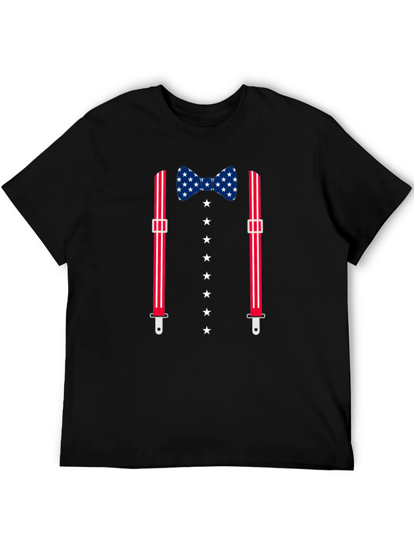 Patriotic Suspenders & Bow Tie Graphic Tee - USA Pride