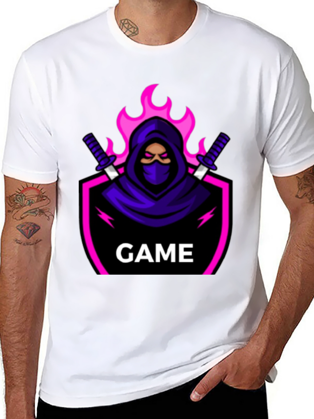 Gaming Ninja Graphic T-Shirt - Black