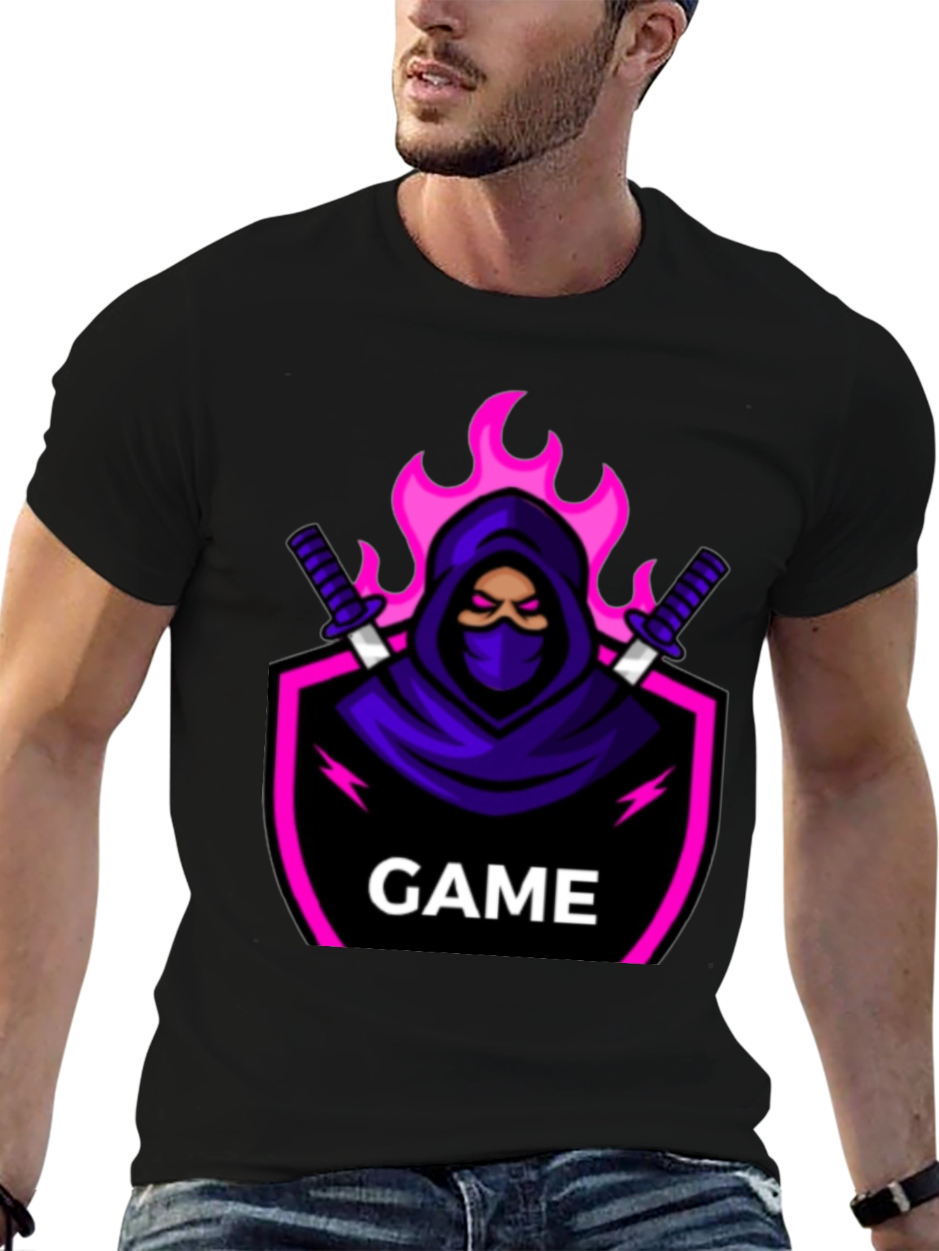 Gaming Ninja Graphic T-Shirt - Black