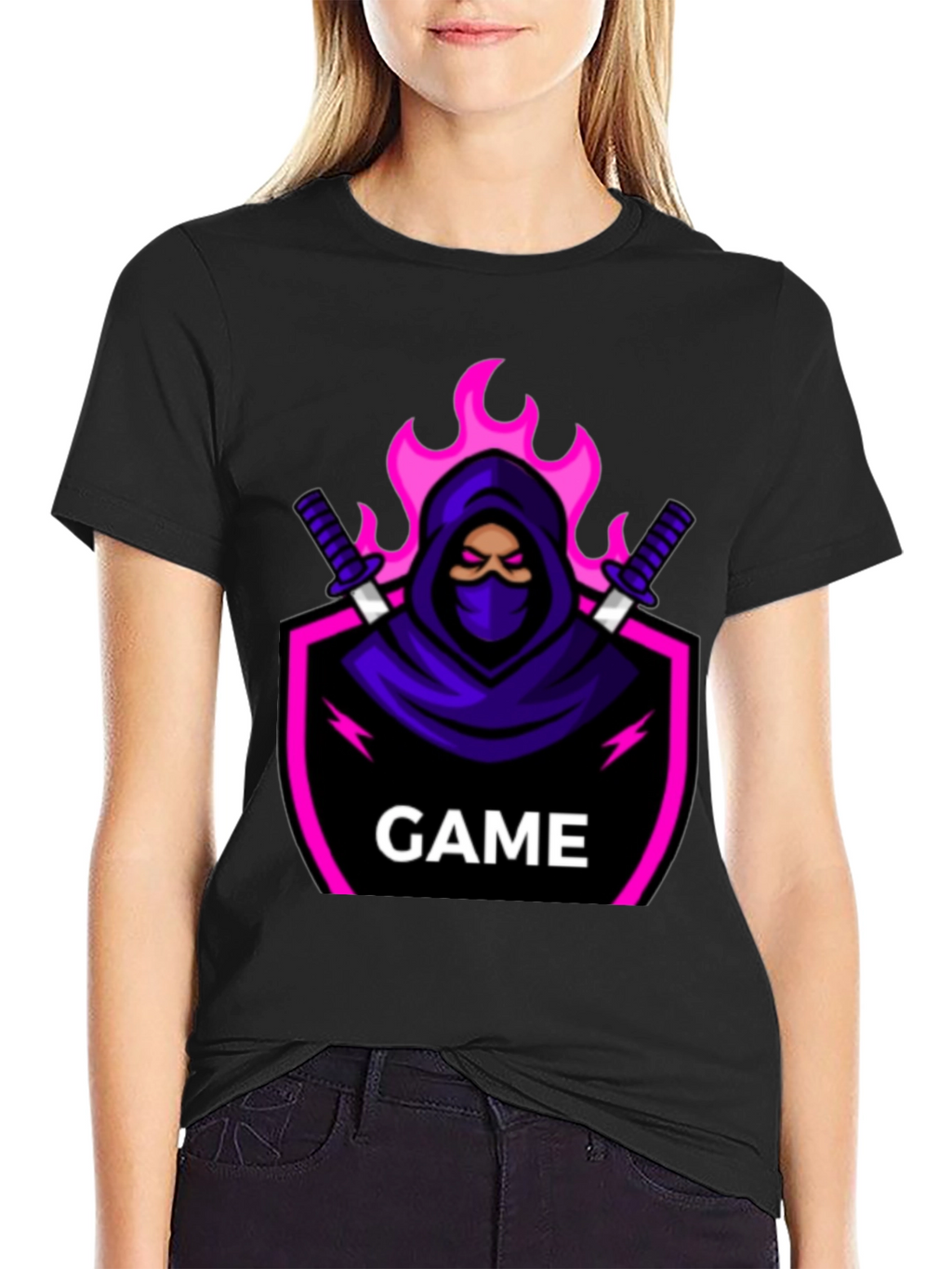 Gaming Ninja Graphic T-Shirt - Black