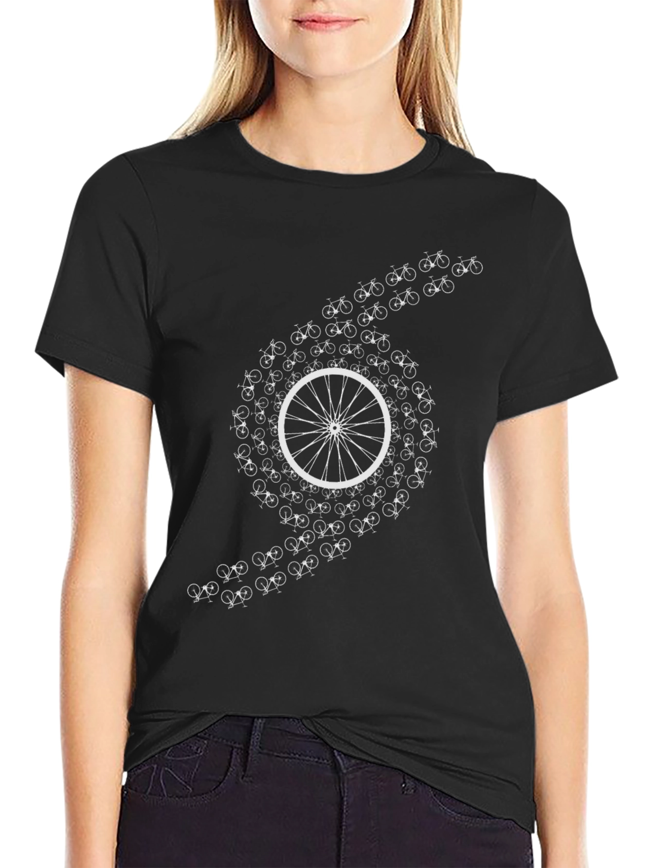 Cycling Circle Tee - Black Graphic T-Shirt