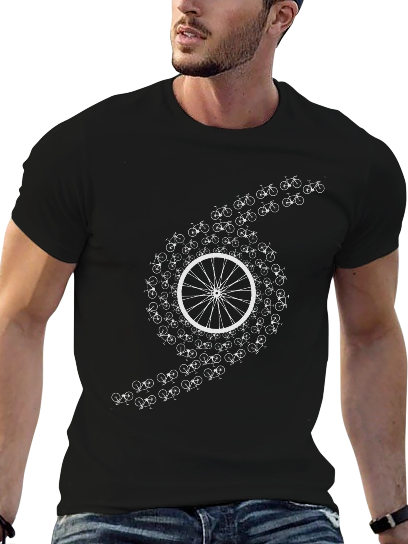 Cycling Circle Tee - Black Graphic T-Shirt