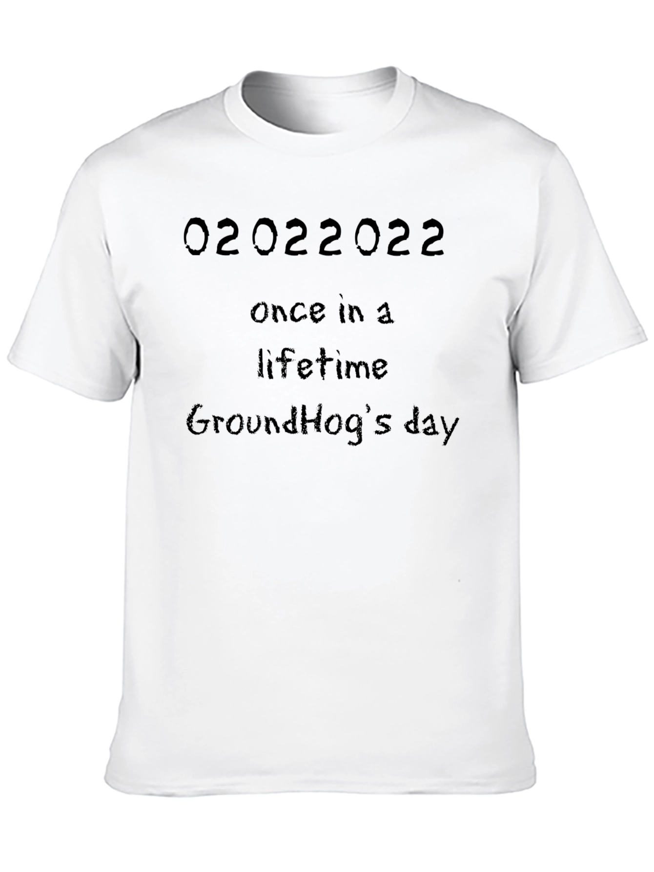 02022022 Once in a Lifetime Groundhogs Day Black Tee