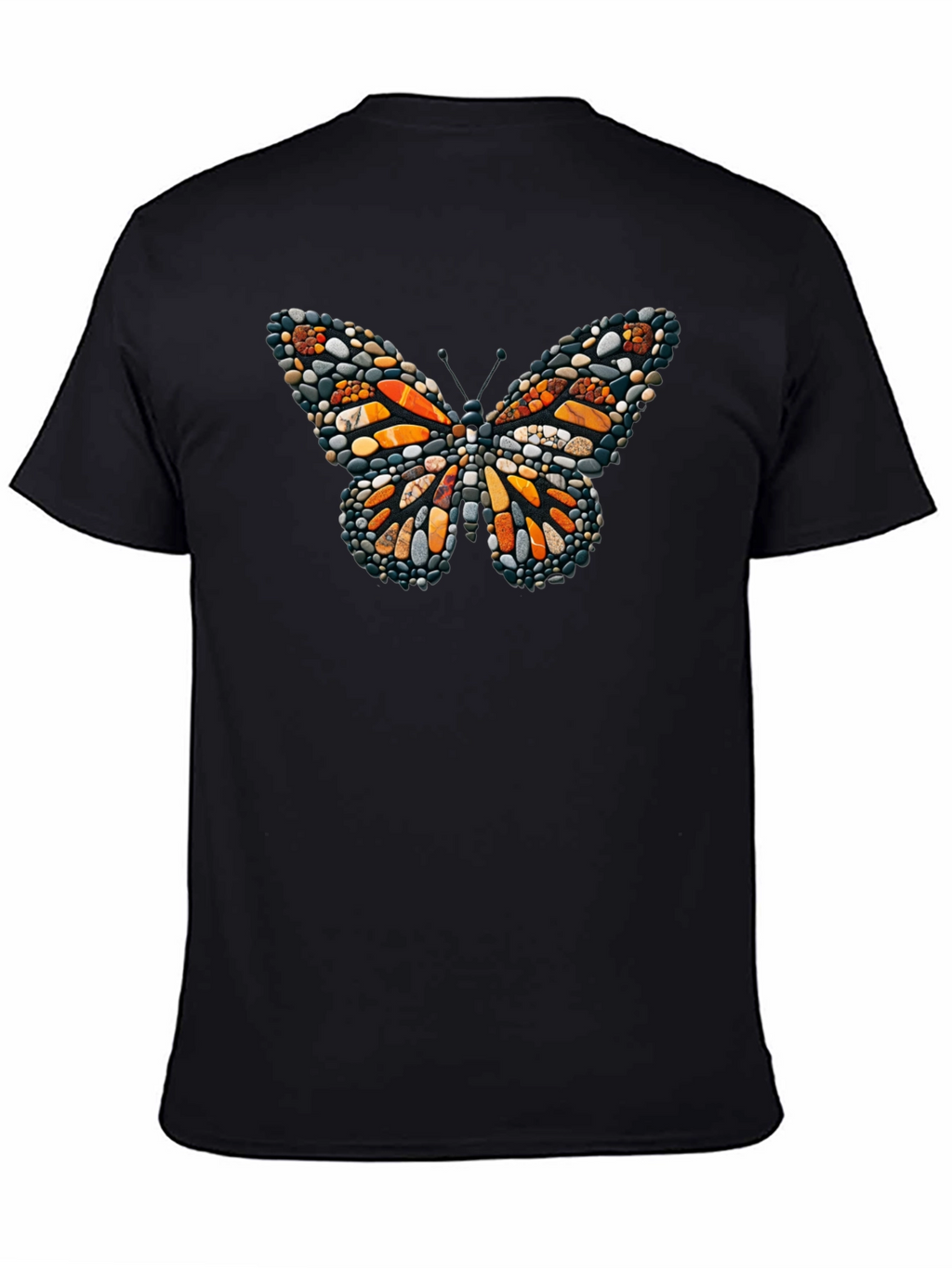 Butterfly Stone Art Black Tee
