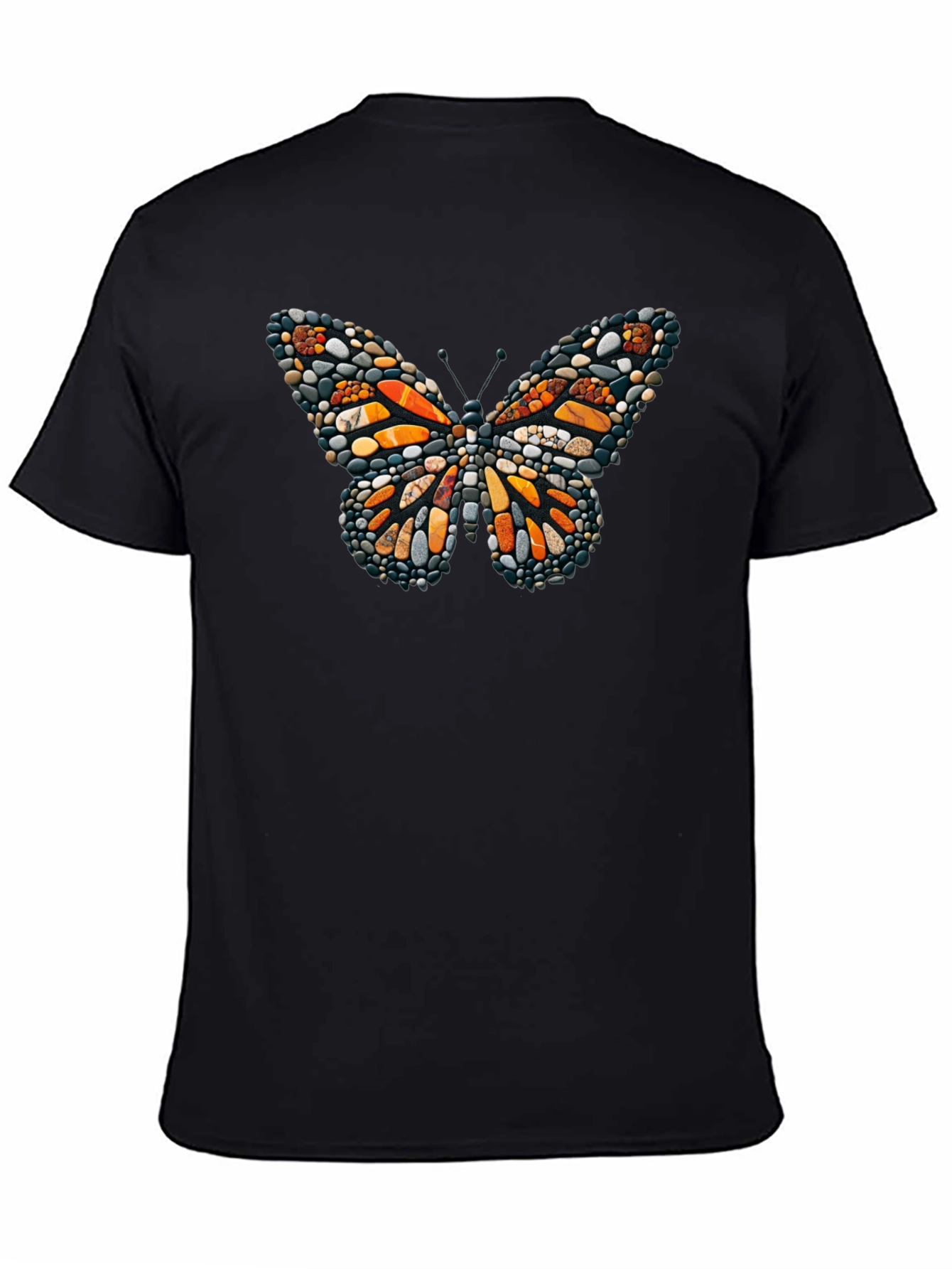 Butterfly Stone Art Black Tee