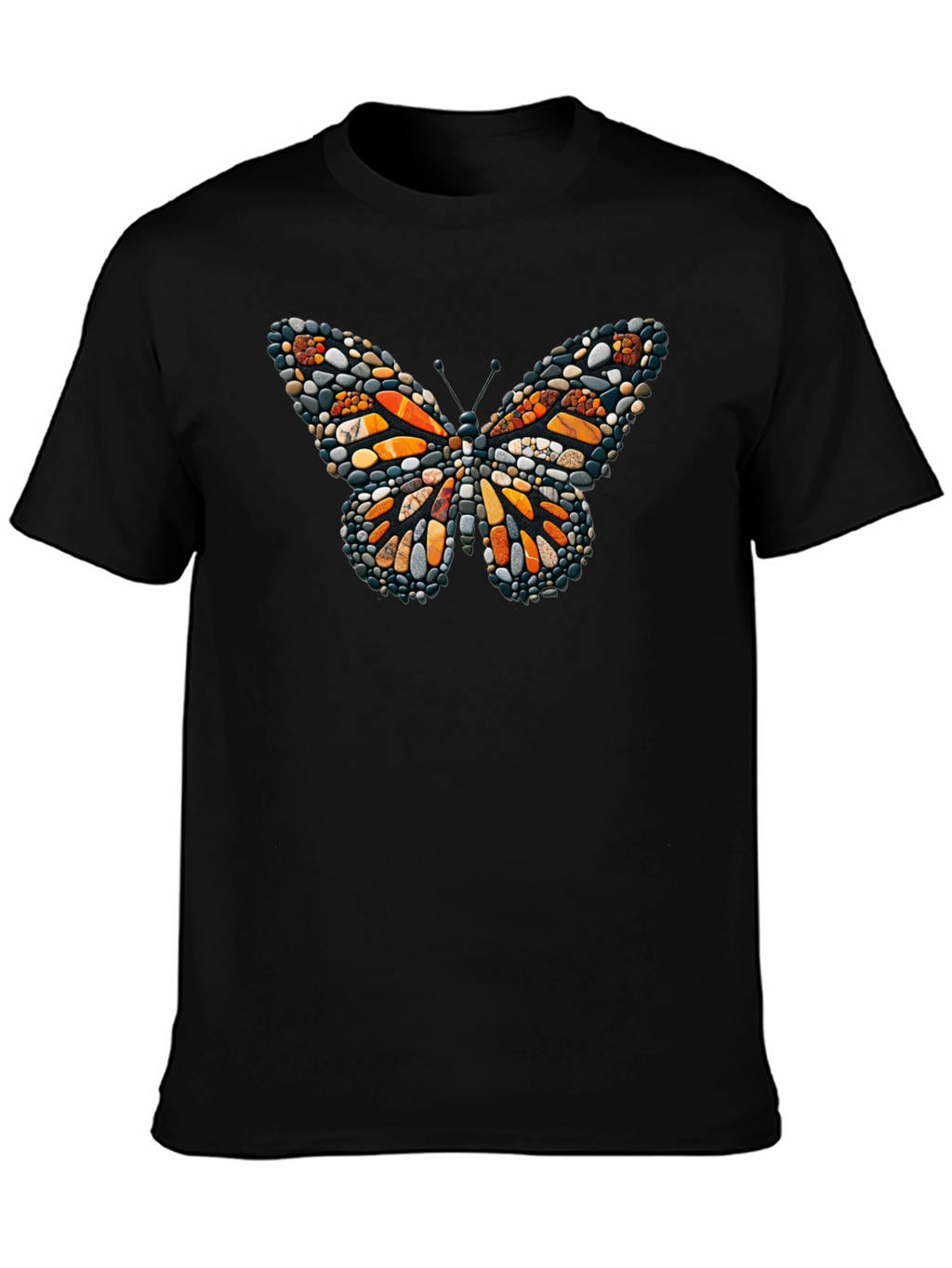 Butterfly Stone Art Black Tee