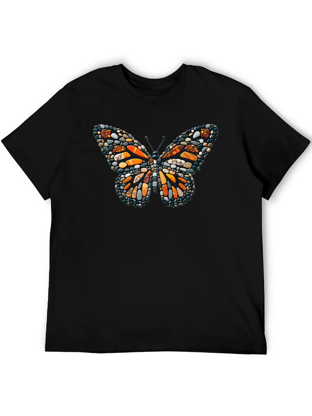 Butterfly Stone Art Black Tee