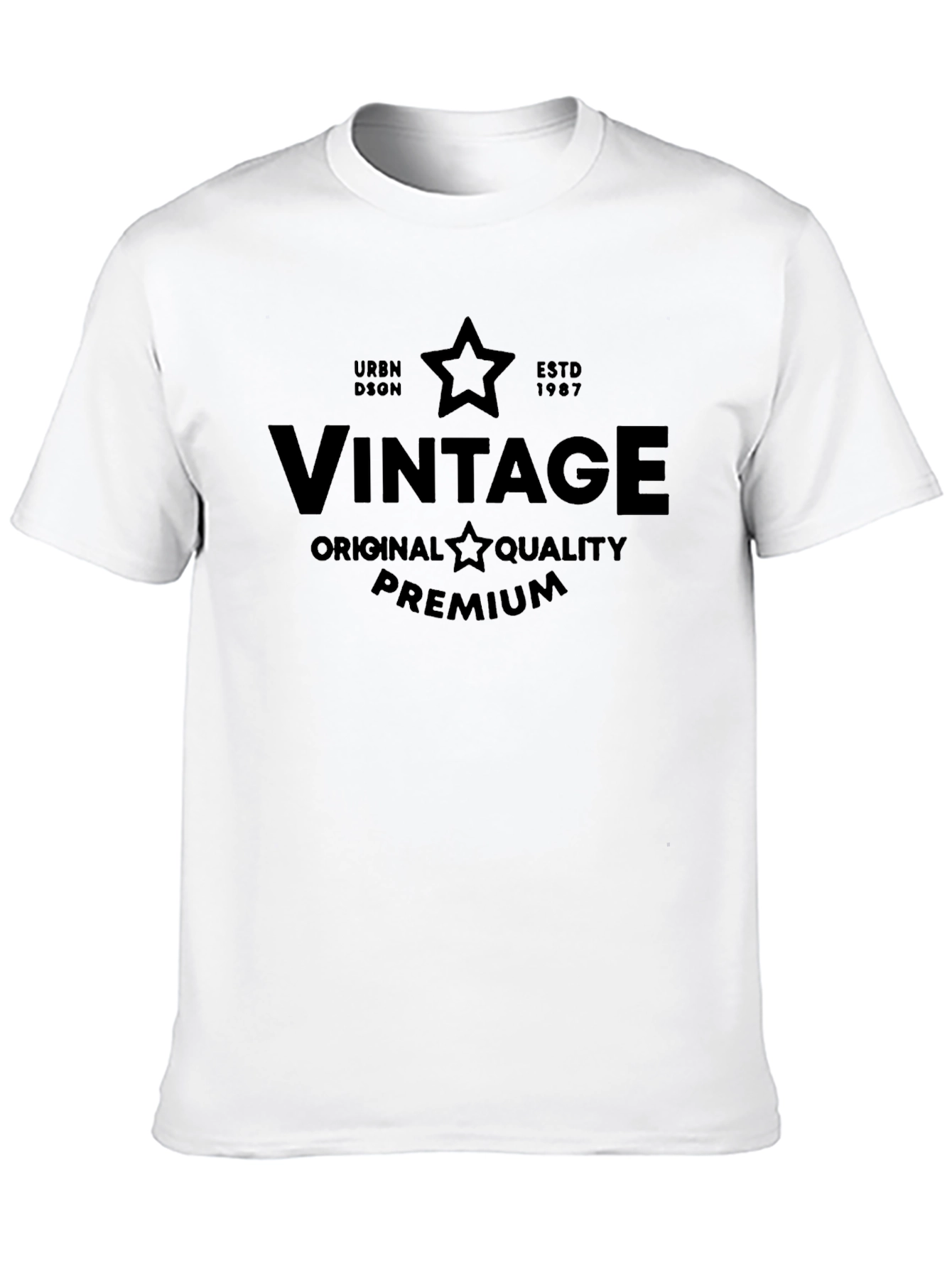 Vintage Graphic Print Black T-Shirt