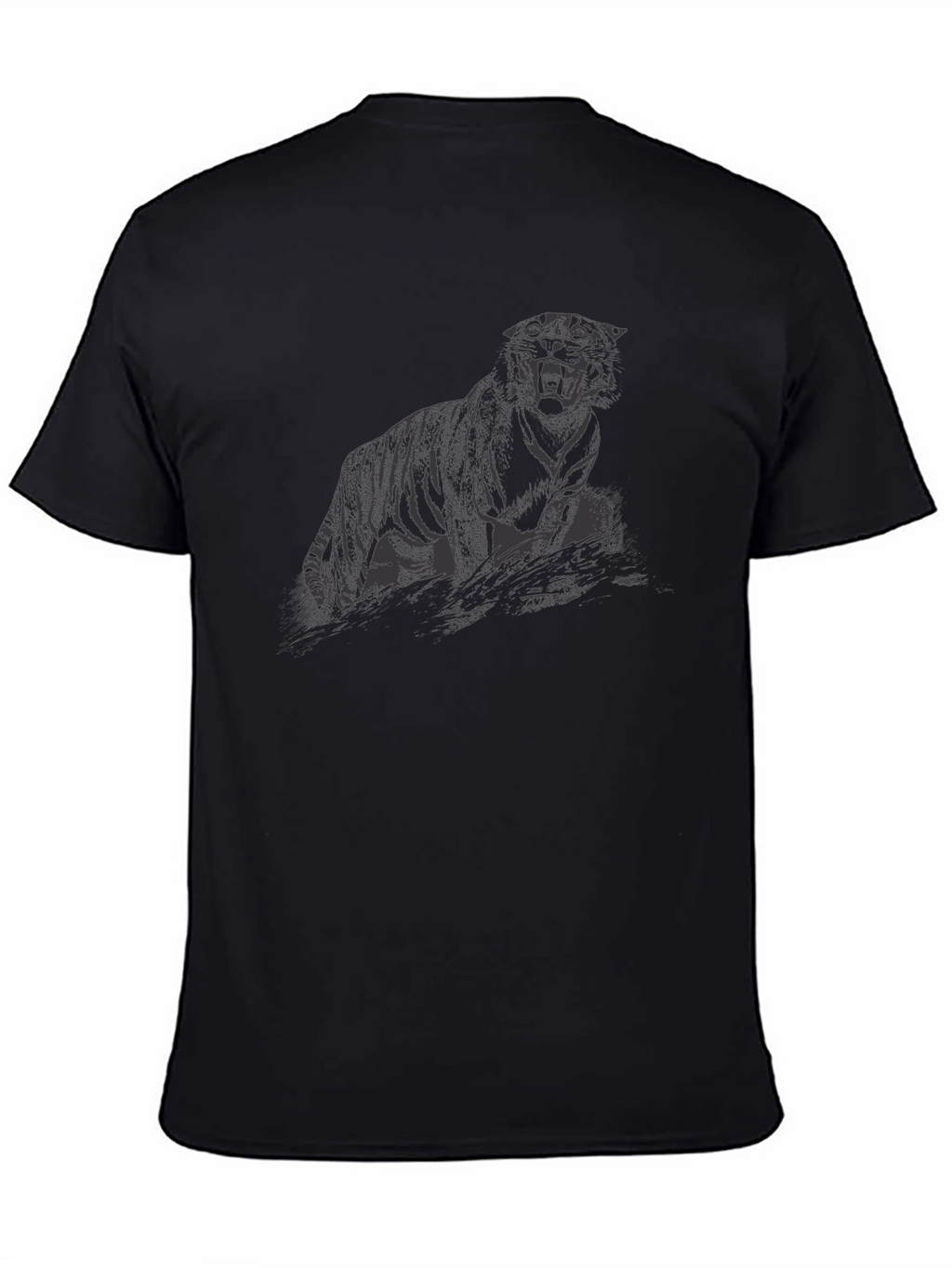 Mens Black Tiger Graphic T-Shirt