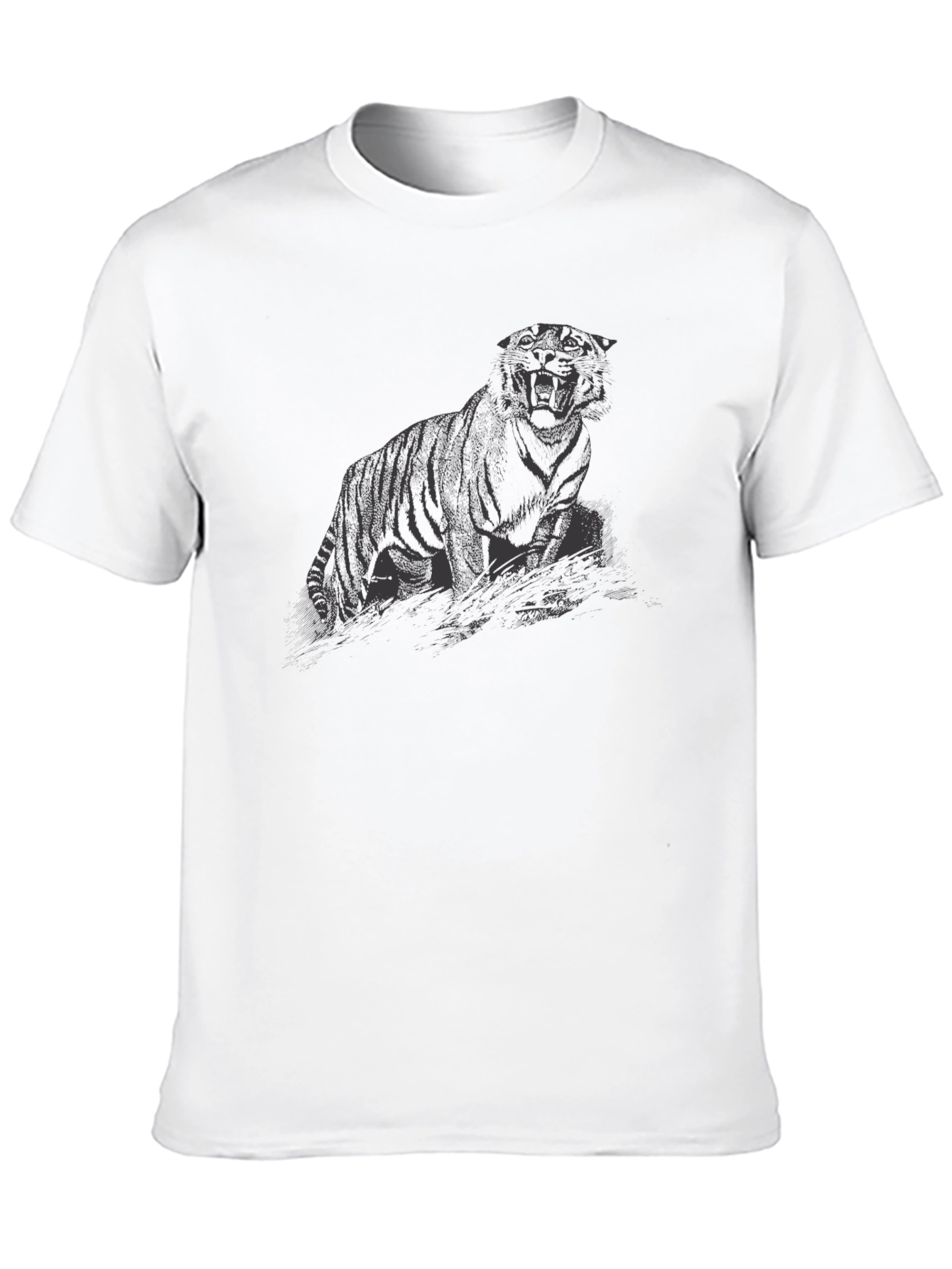 Mens Black Tiger Graphic T-Shirt