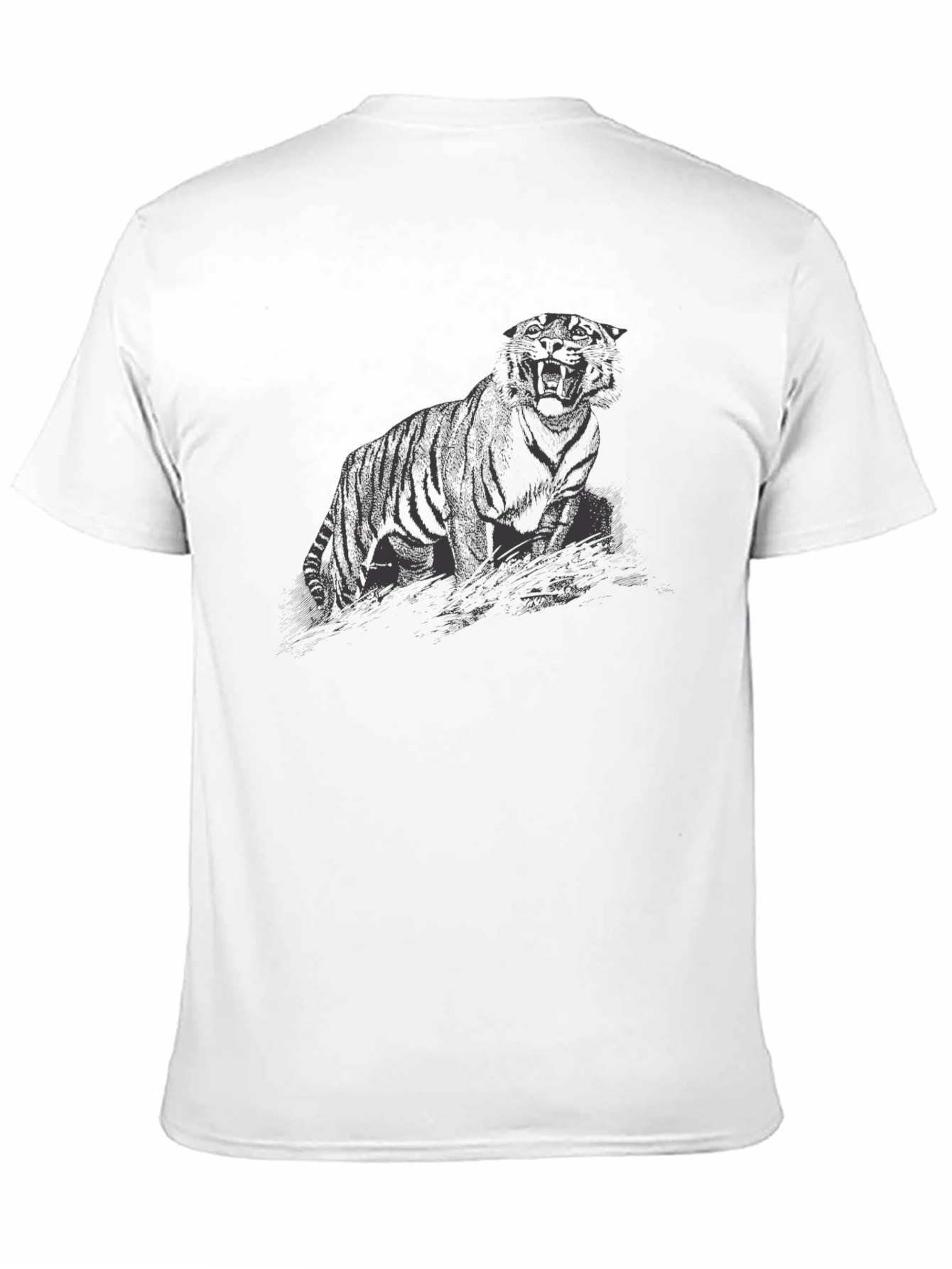 Mens Black Tiger Graphic T-Shirt