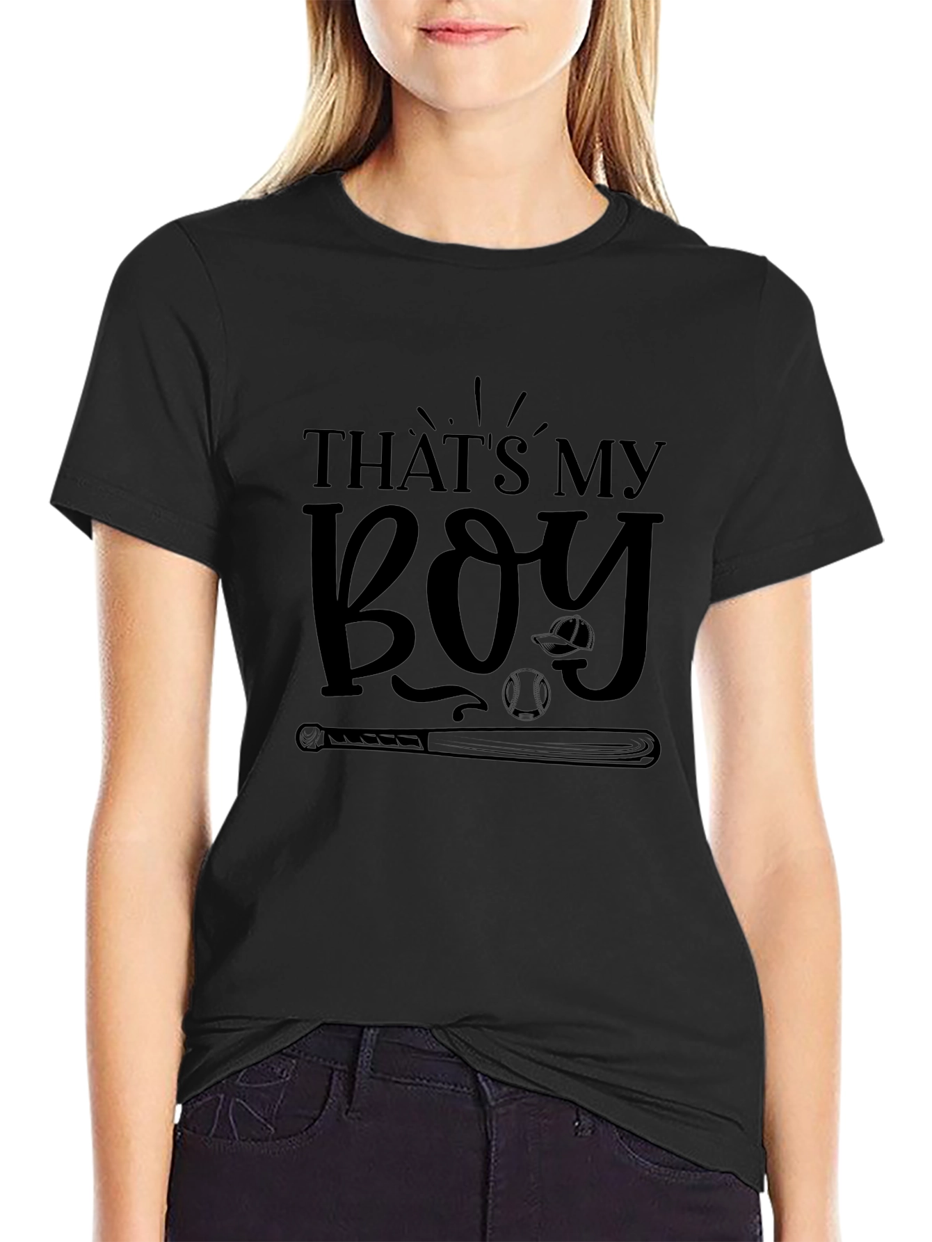 Thats My Boy Baseball Graphic Tee - Black