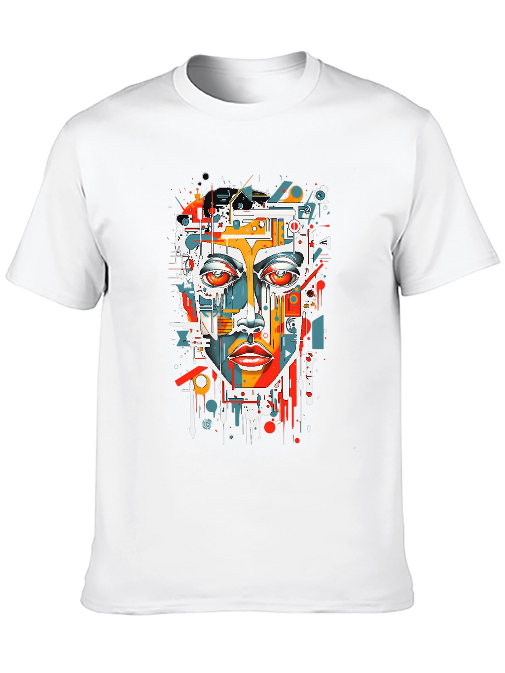 Abstract Face Graphic Tee - Modern Art T-Shirt