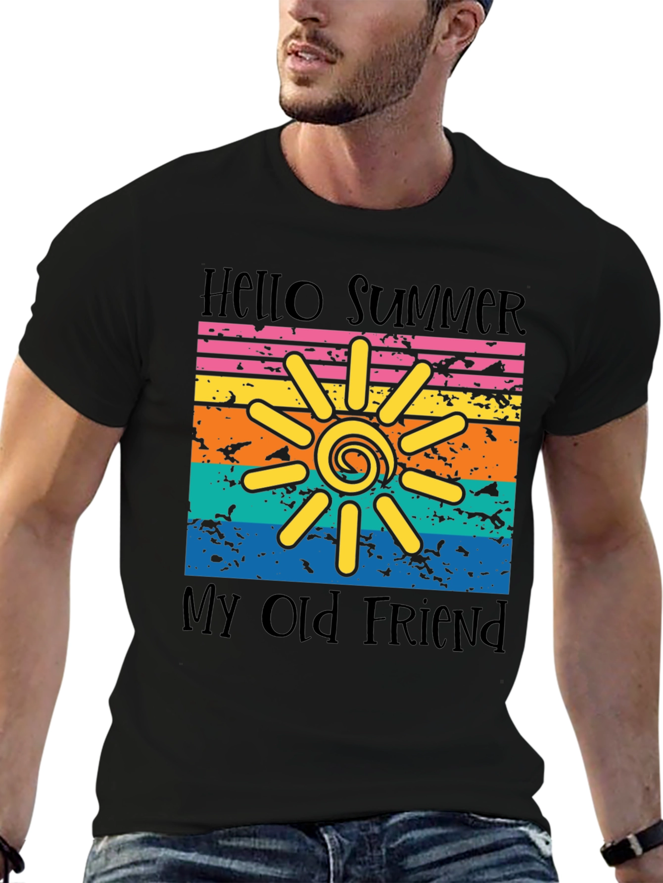 Hello Summer Graphic Tee - Vintage Style