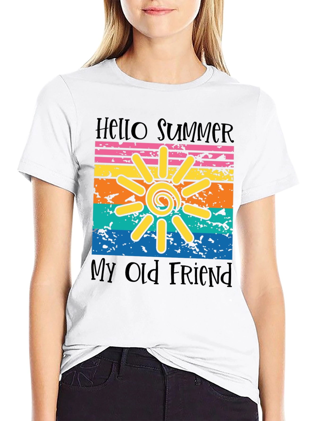 Hello Summer Graphic Tee - Vintage Style
