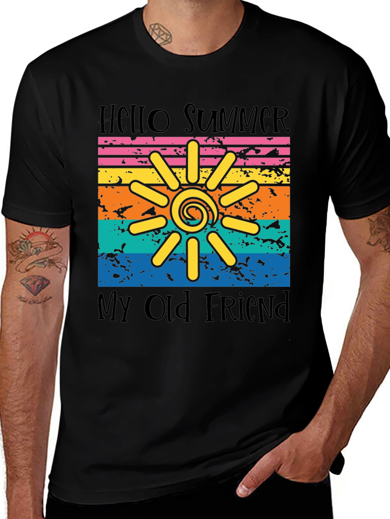 Hello Summer Graphic Tee - Vintage Style