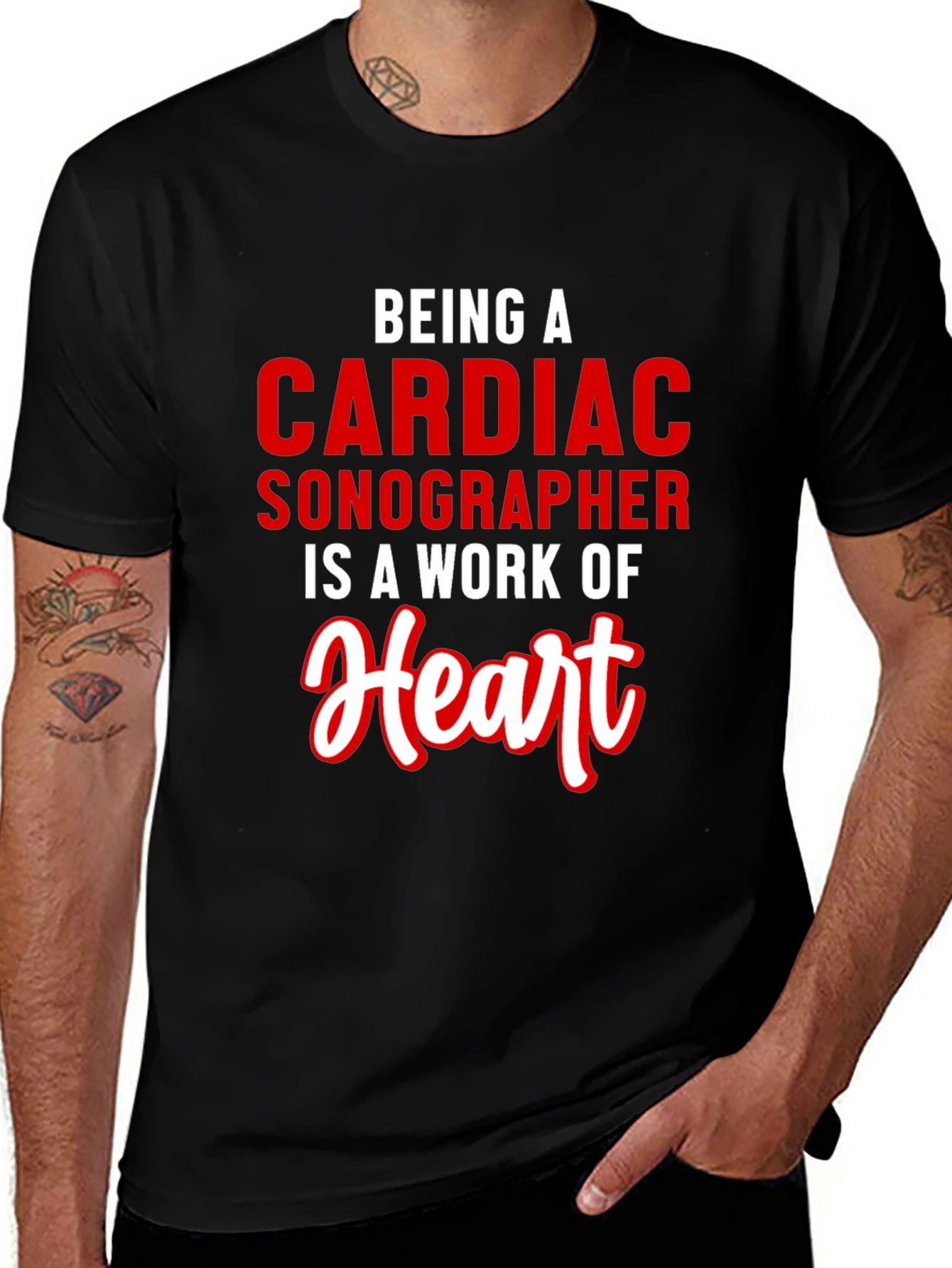 Cardiac Sonographer T-Shirt Work of Heart Tee