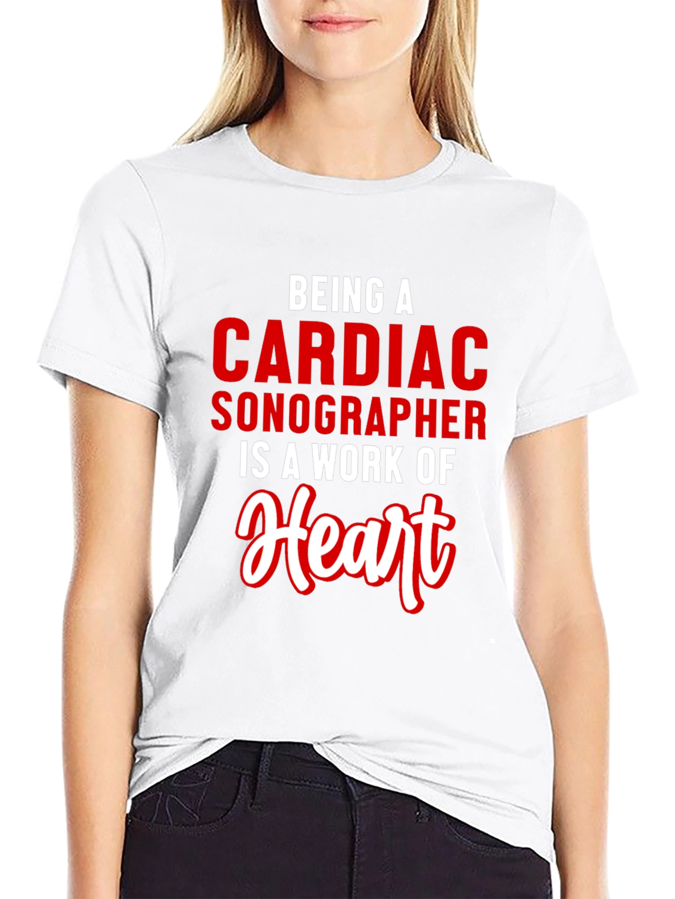 Cardiac Sonographer T-Shirt Work of Heart Tee