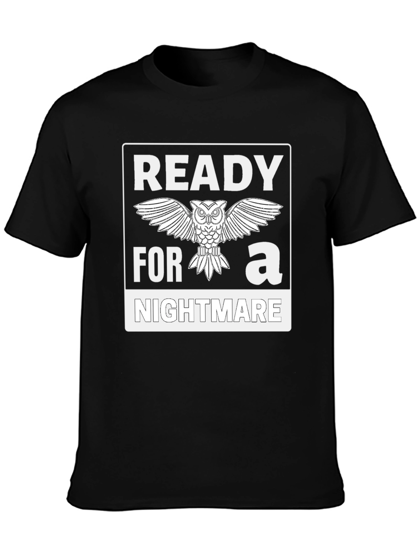 Ready for a Nightmare Owl Graphic T-Shirt - Black