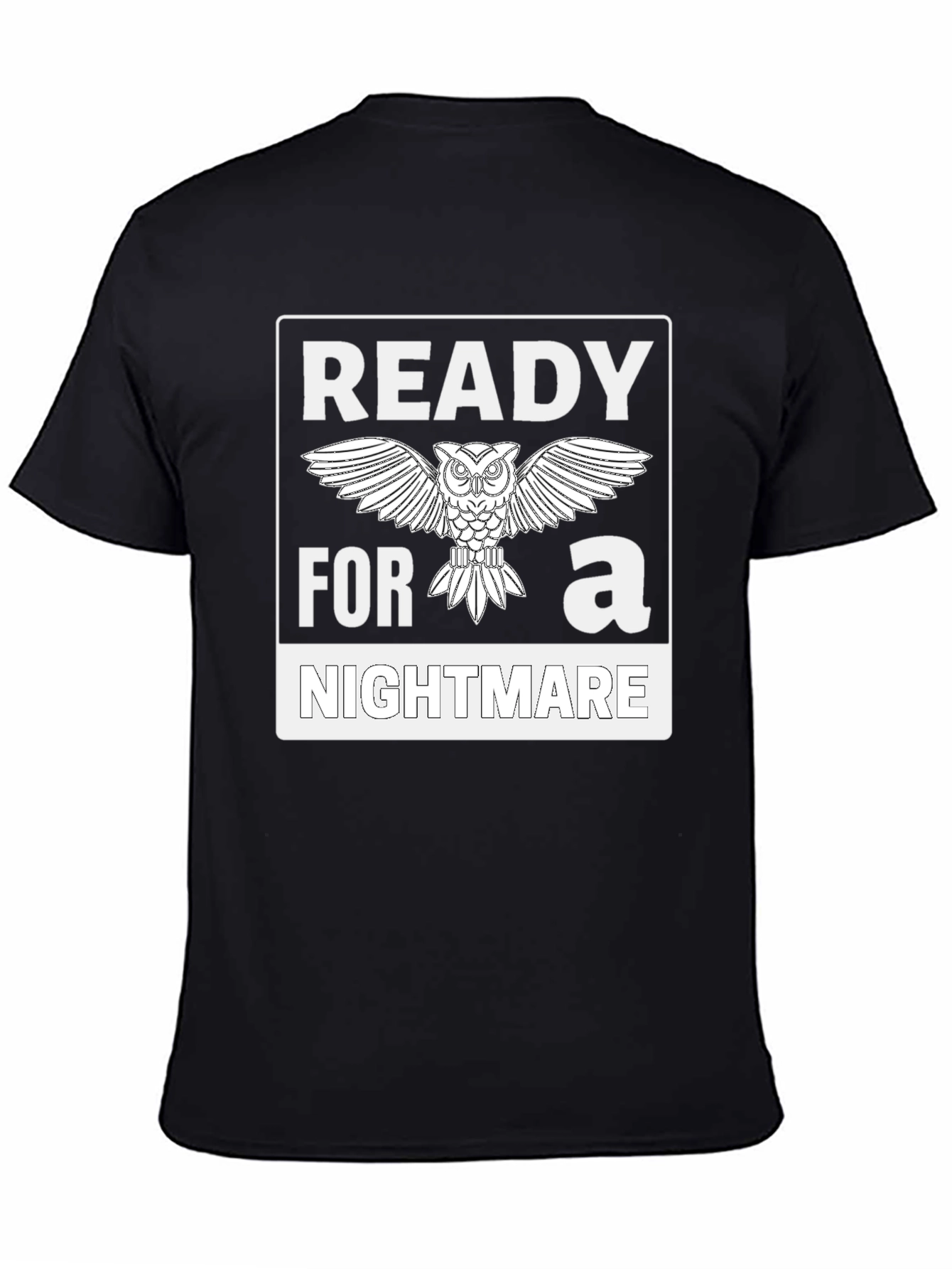 Ready for a Nightmare Owl Graphic T-Shirt - Black