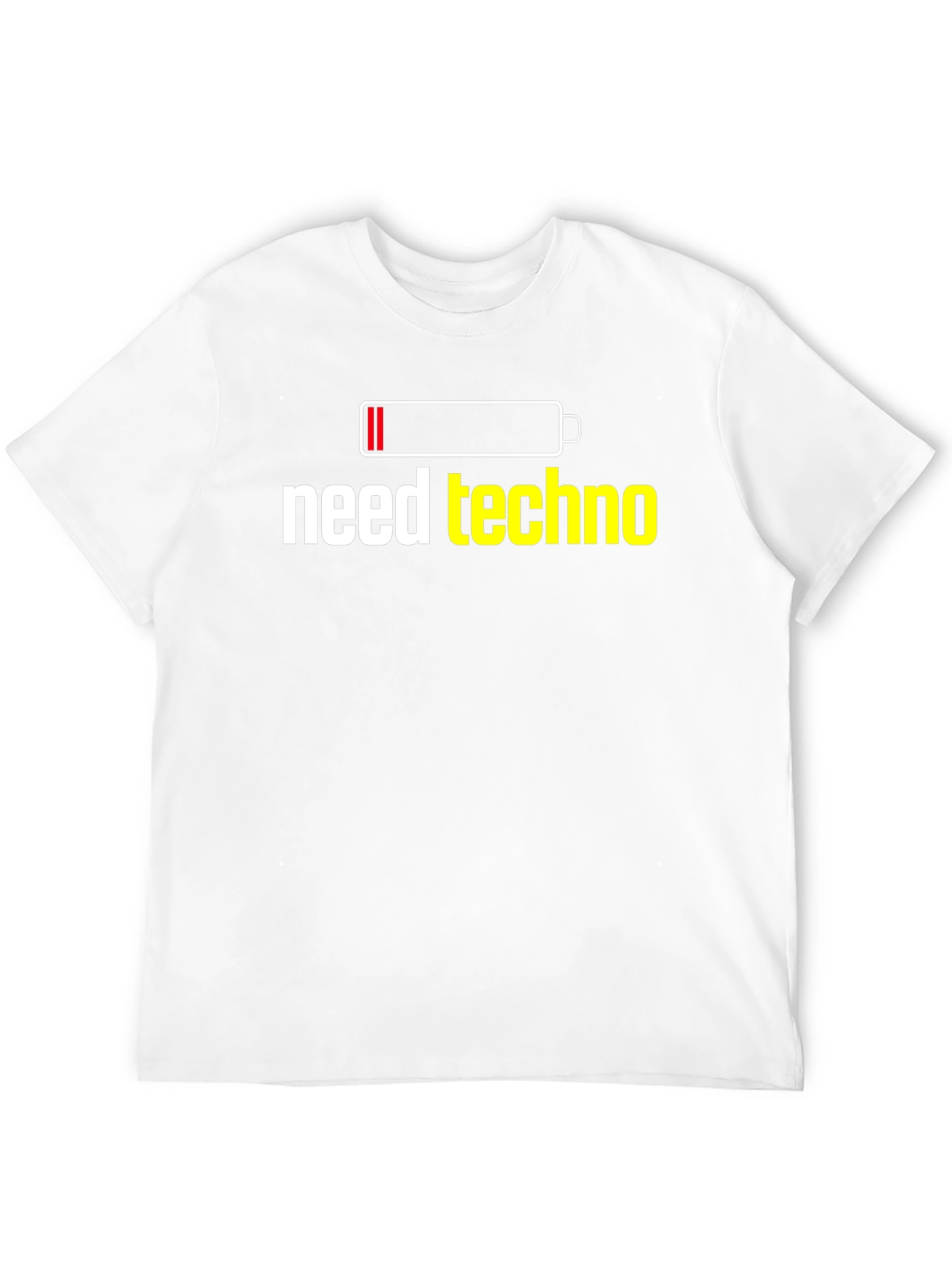 Need Techno T-Shirt - Battery Low Funny Music Tee