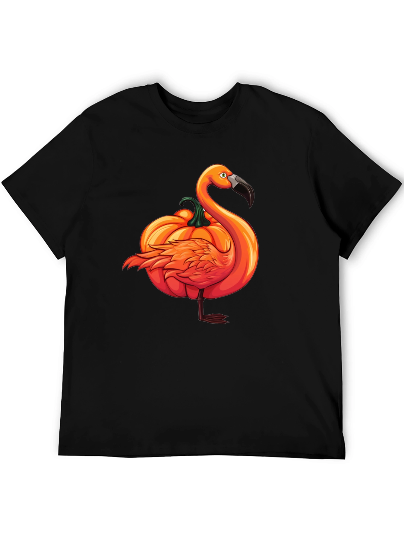 Pumpkin Flamingo T-Shirt - Halloween Novelty