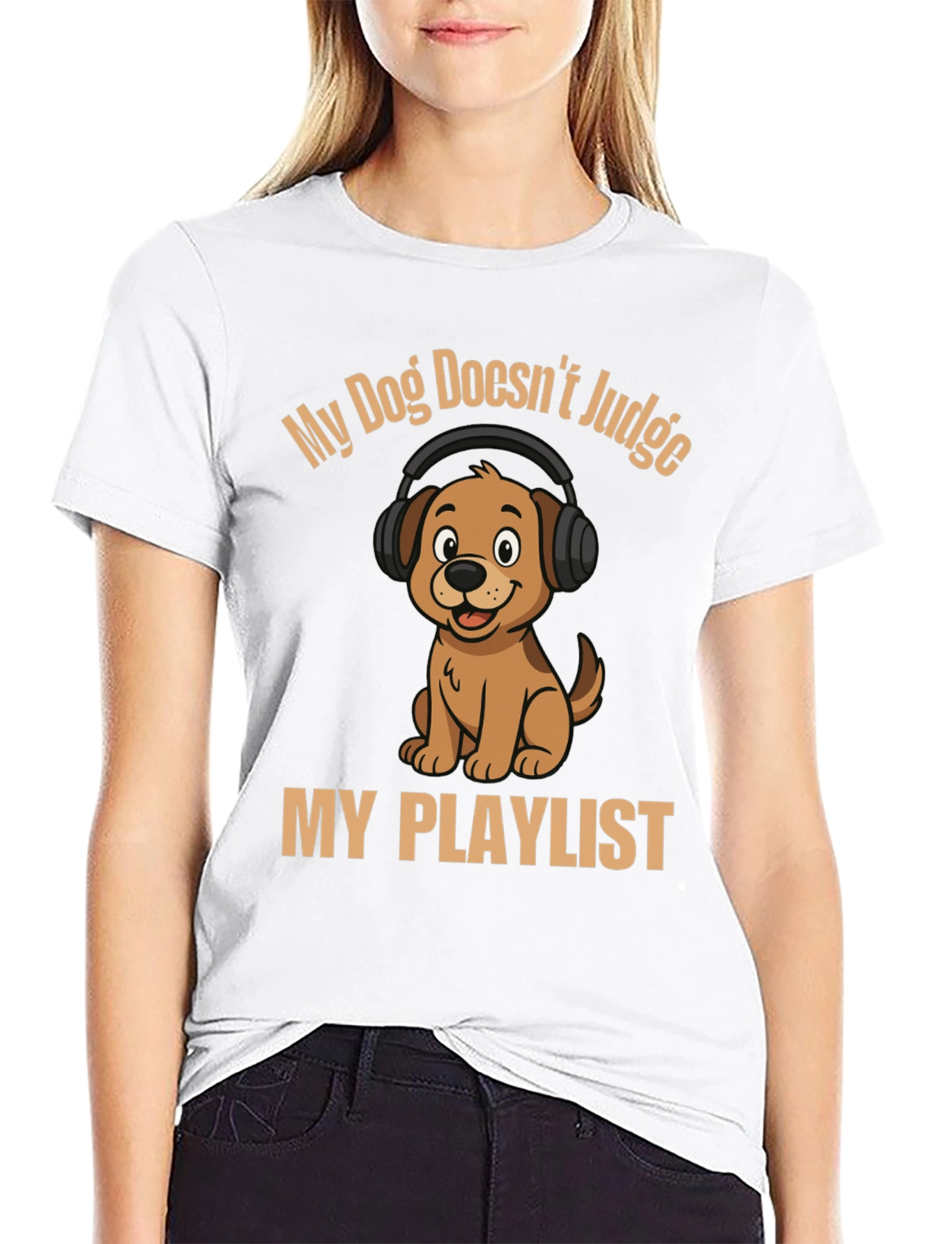 Dog Lover T-Shirt - My Dog Doesnt Judge My Playlist