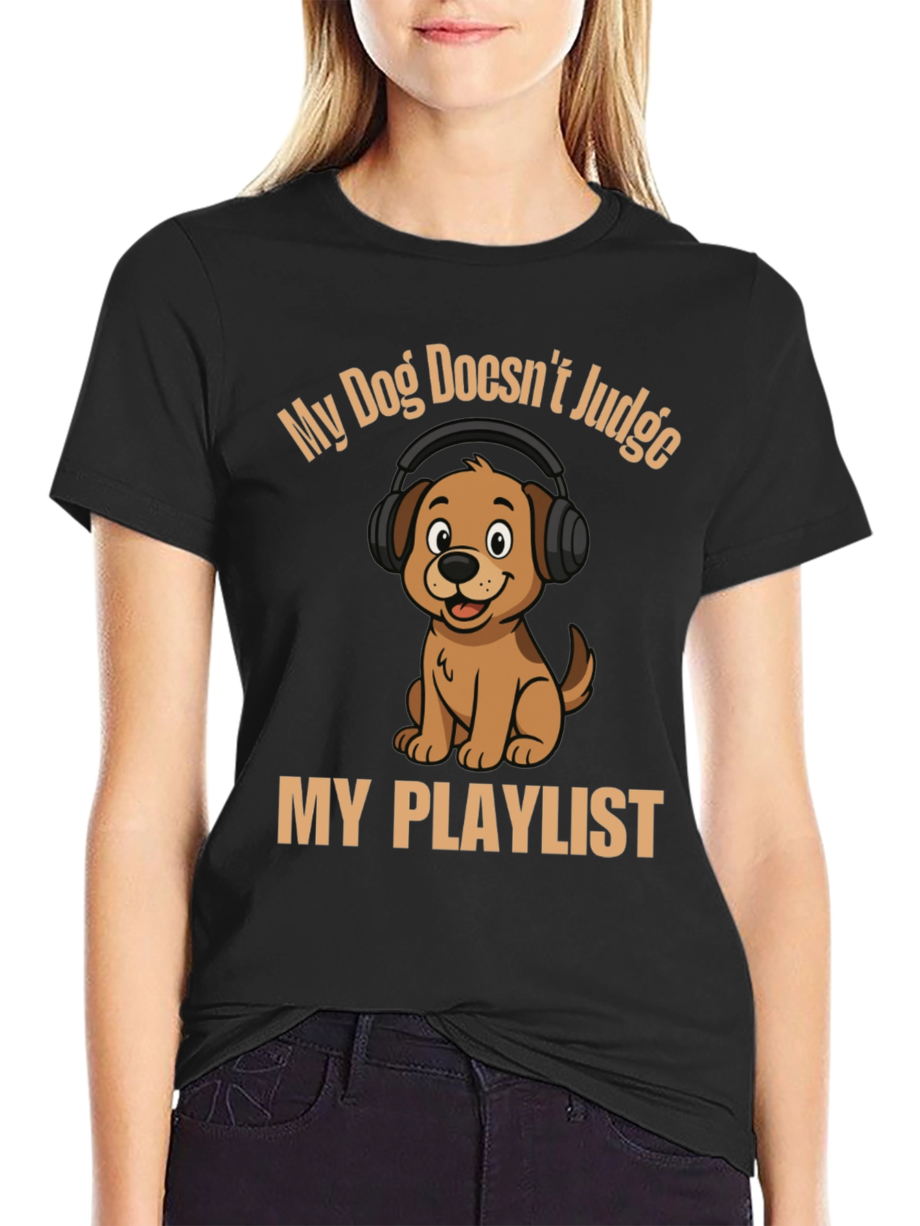 Dog Lover T-Shirt - My Dog Doesnt Judge My Playlist