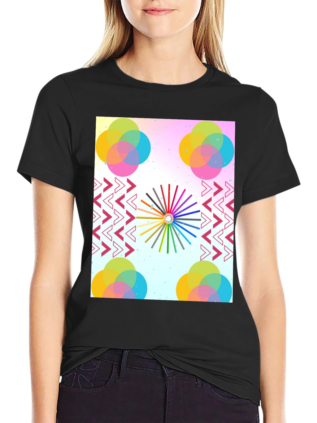 Artistic Graphic Print Tee - Modern Design