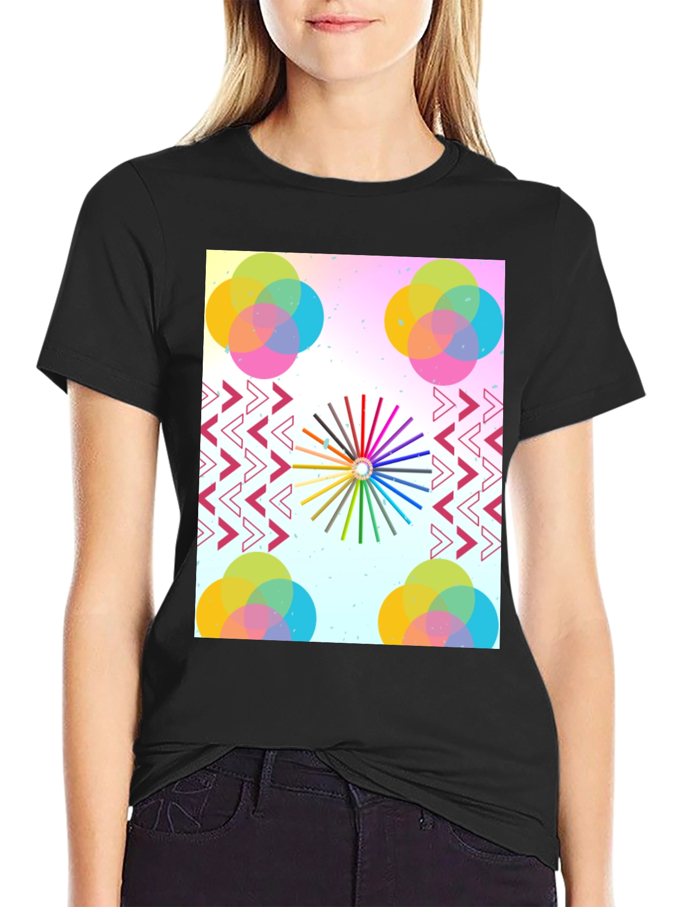 Artistic Graphic Print Tee - Modern Design