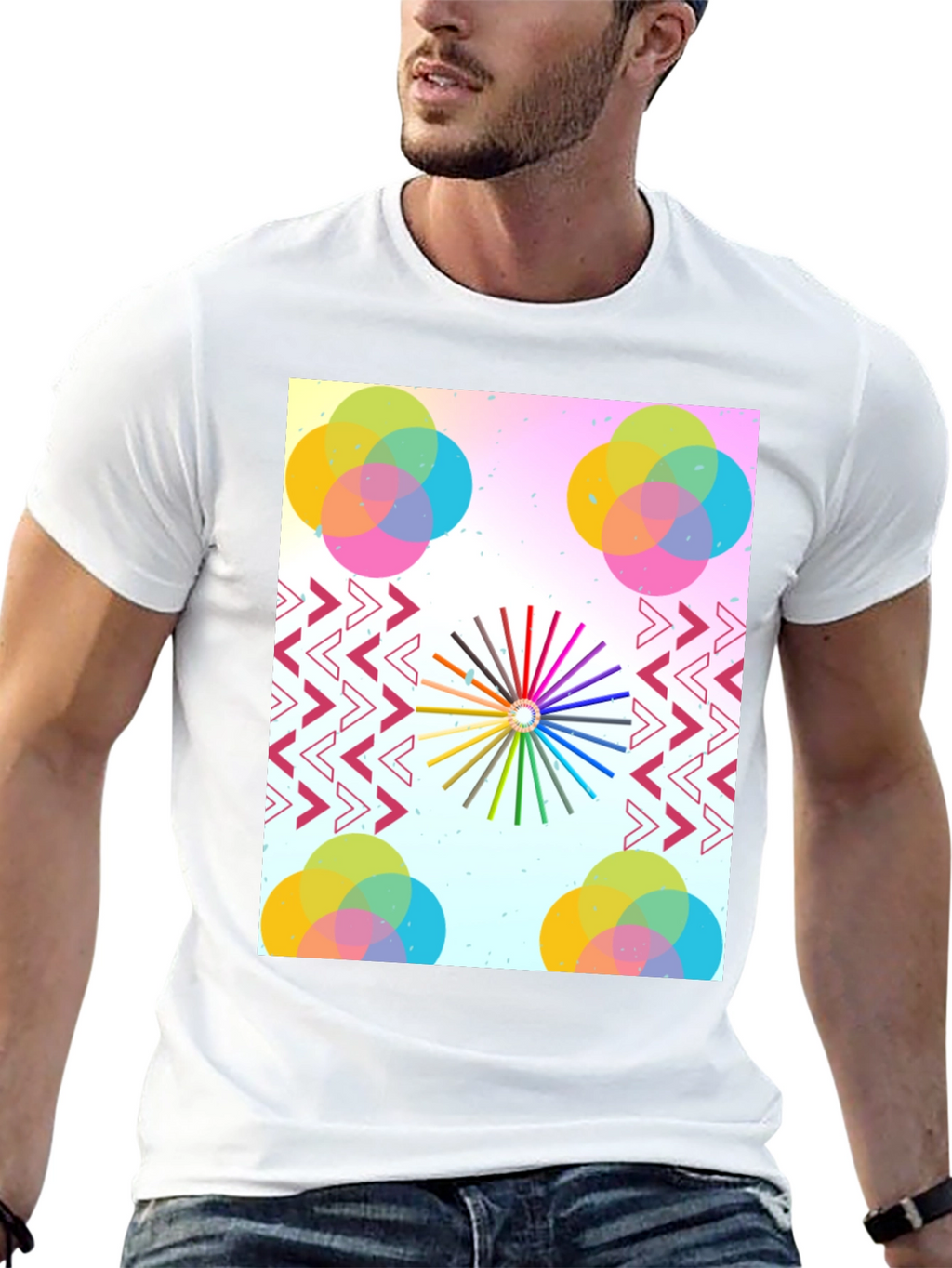 Artistic Graphic Print Tee - Modern Design