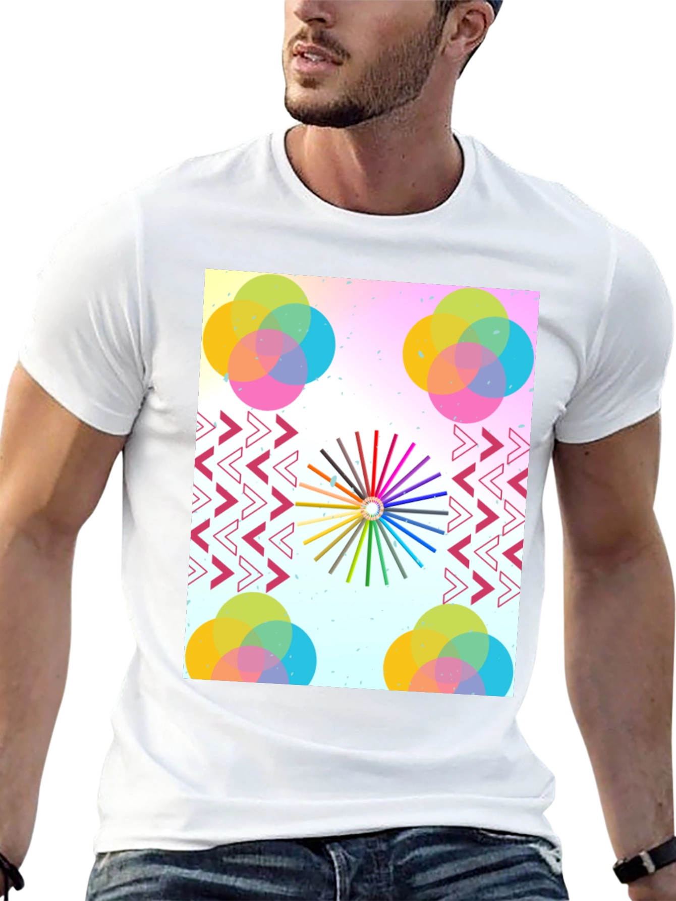 Artistic Graphic Print Tee - Modern Design