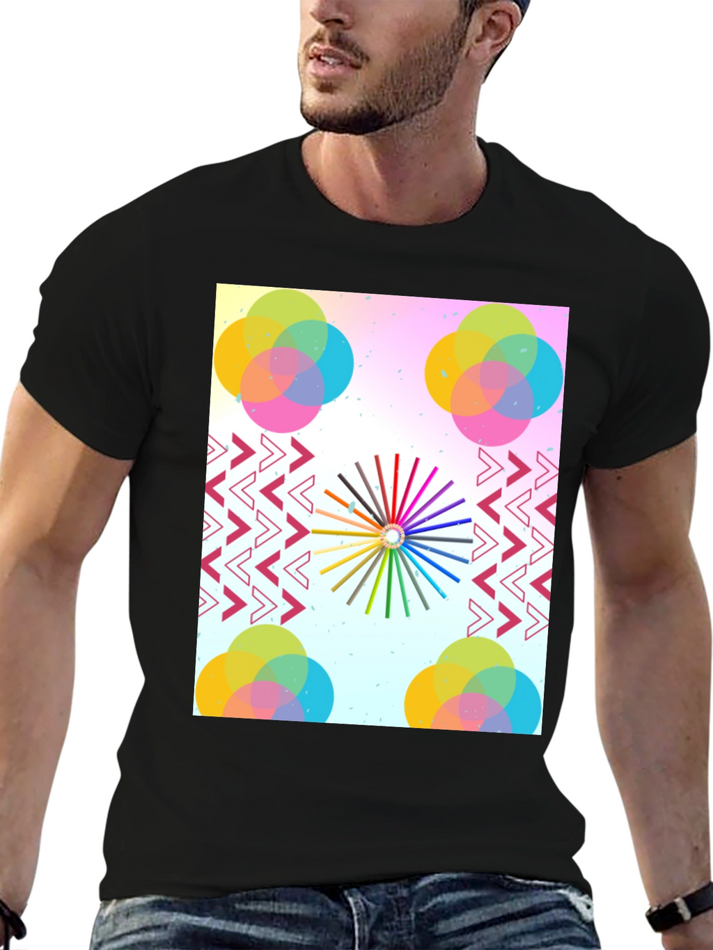 Artistic Graphic Print Tee - Modern Design