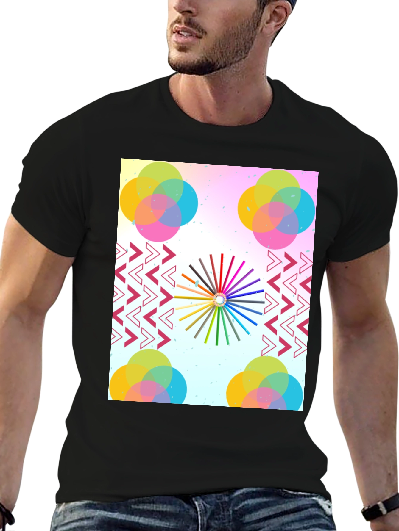Artistic Graphic Print Tee - Modern Design