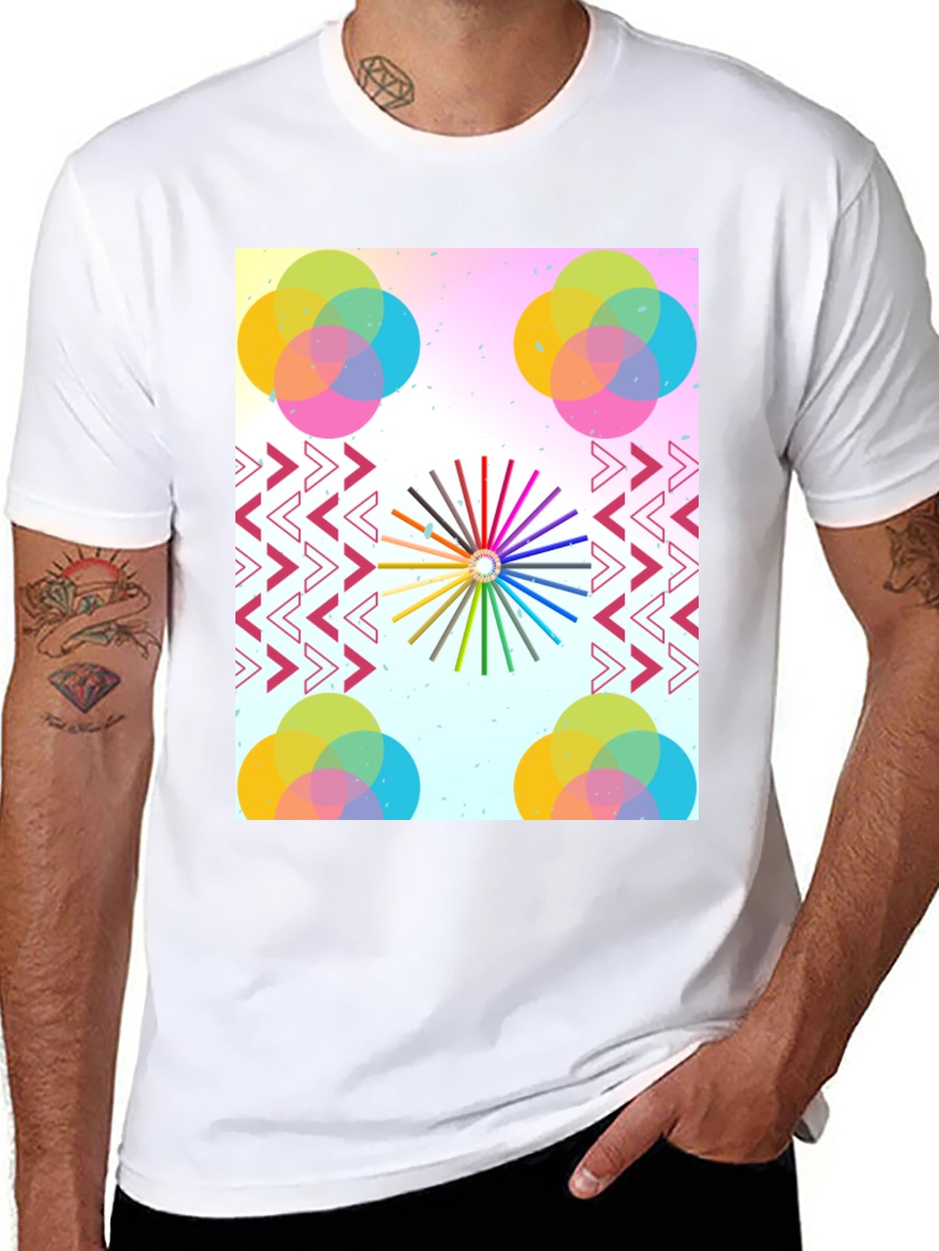 Artistic Graphic Print Tee - Modern Design