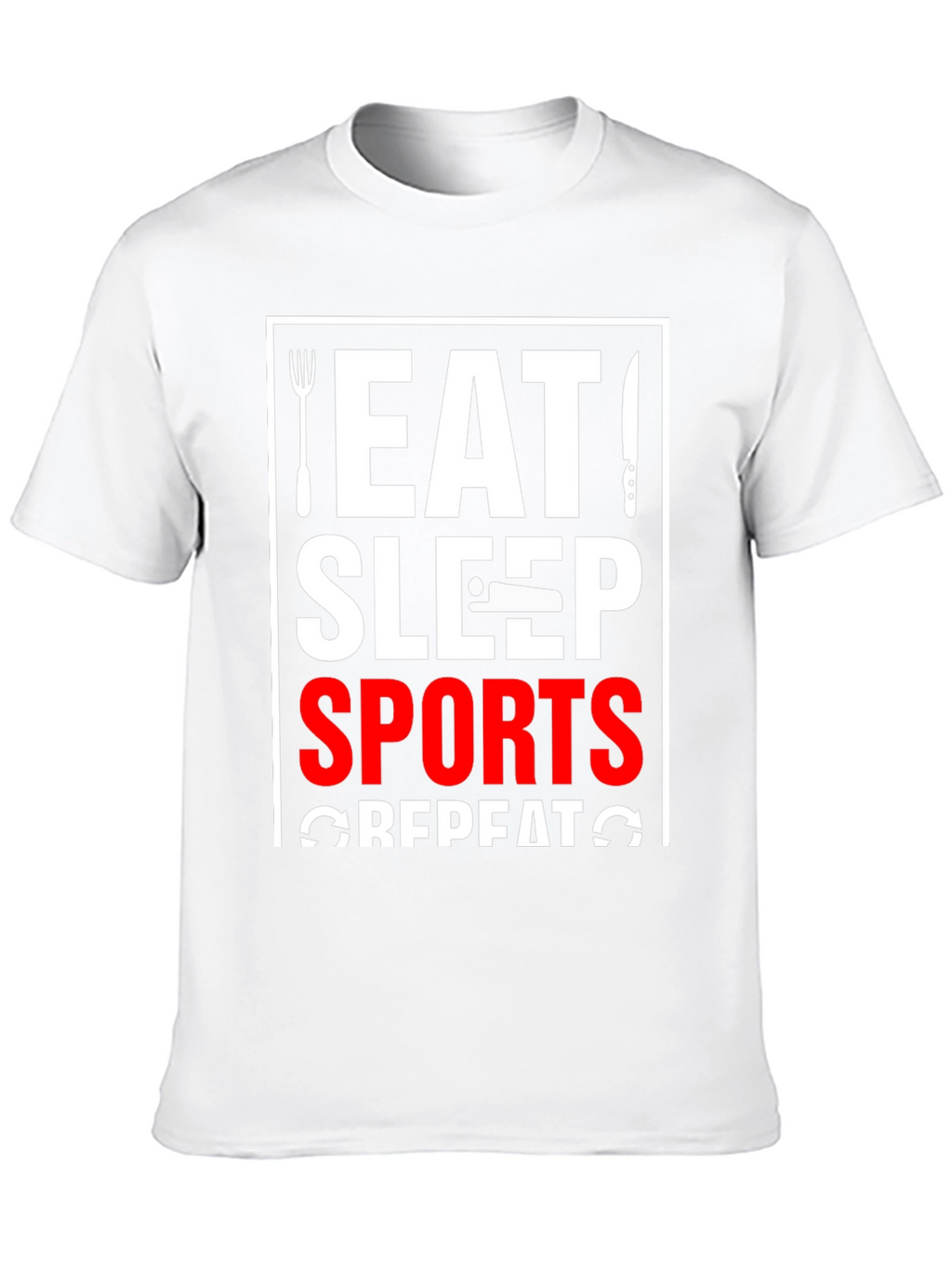 Eat Sleep Sports Repeat Black Graphic Tee