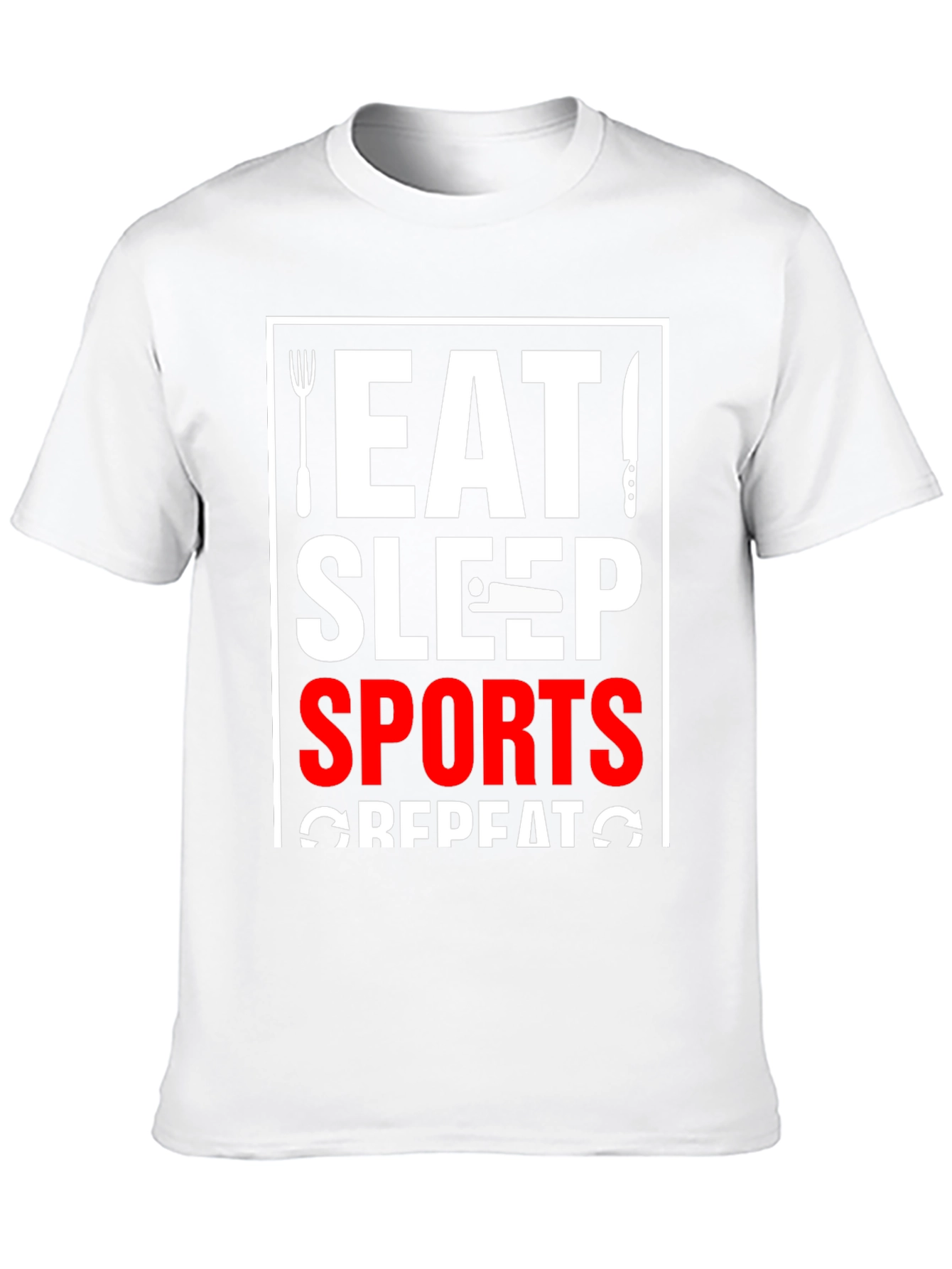 Eat Sleep Sports Repeat Black Graphic Tee