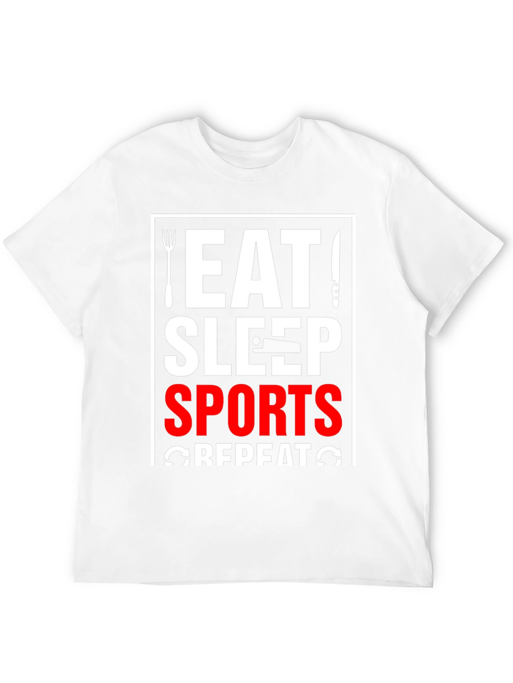 Eat Sleep Sports Repeat Black Graphic Tee