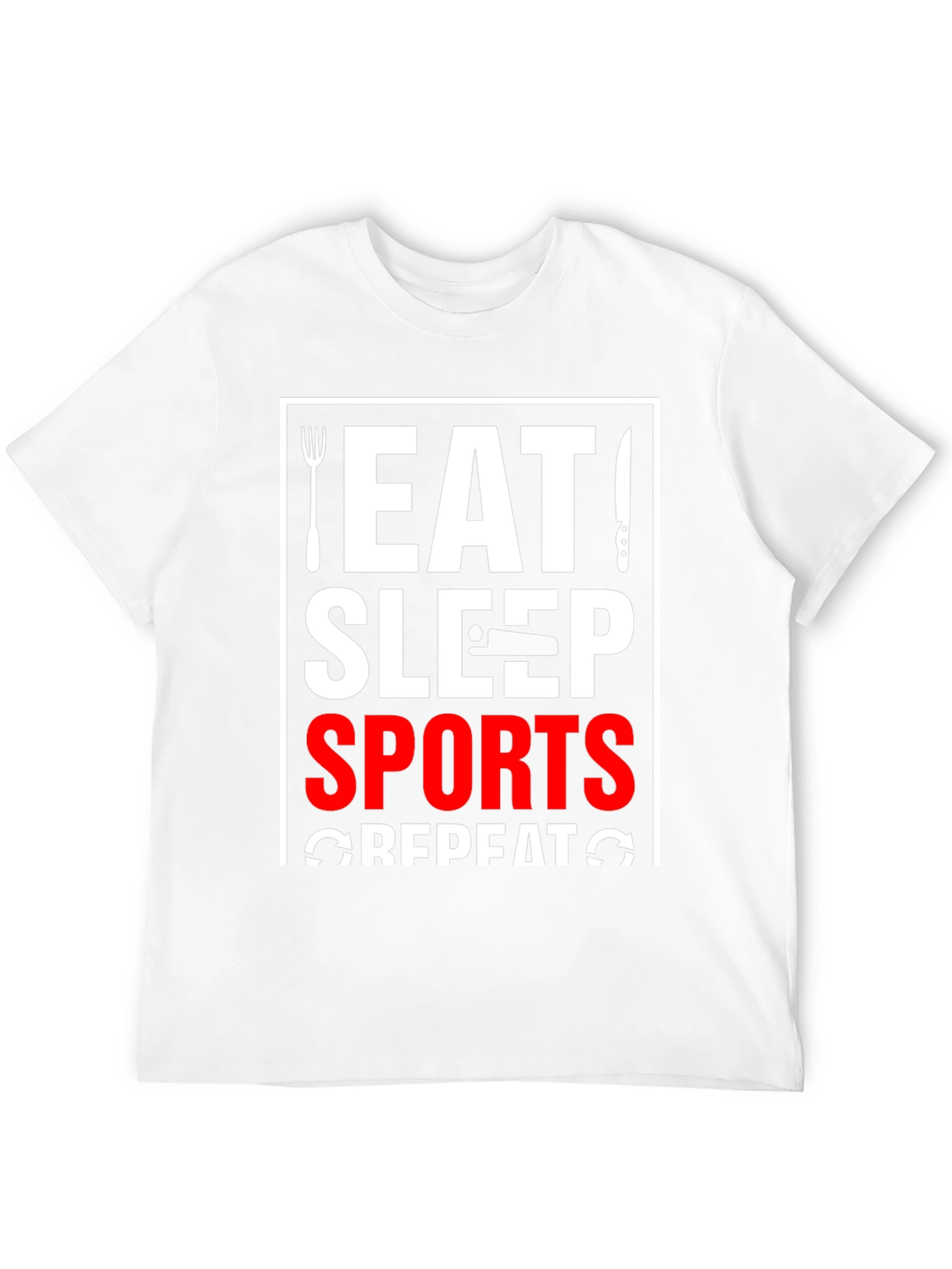 Eat Sleep Sports Repeat Black Graphic Tee
