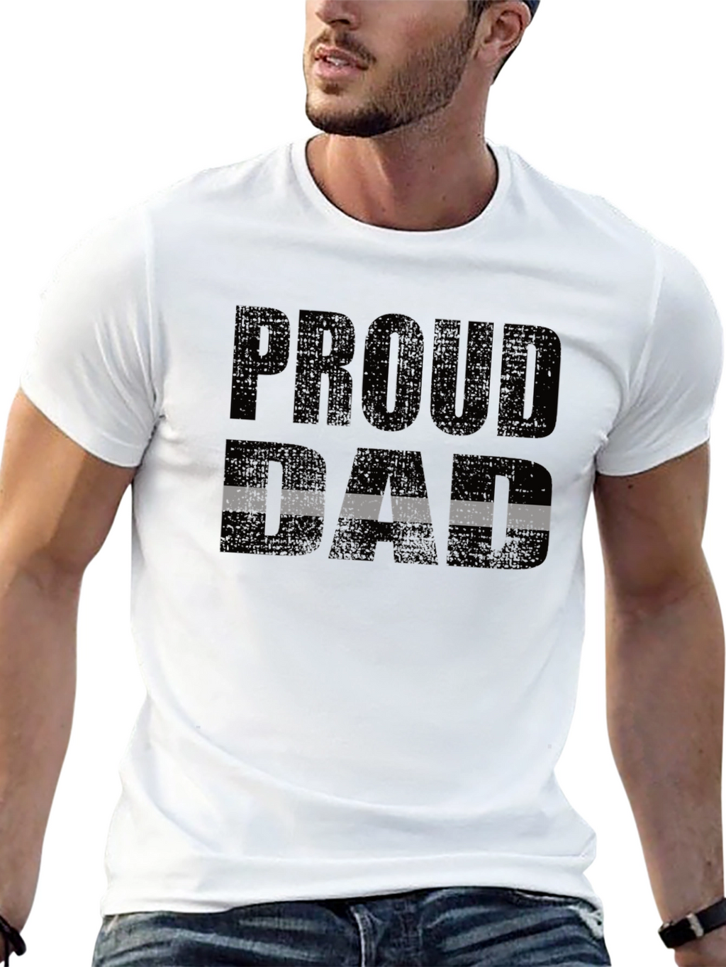 Proud Dad T-Shirt - Black Graphic Tee
