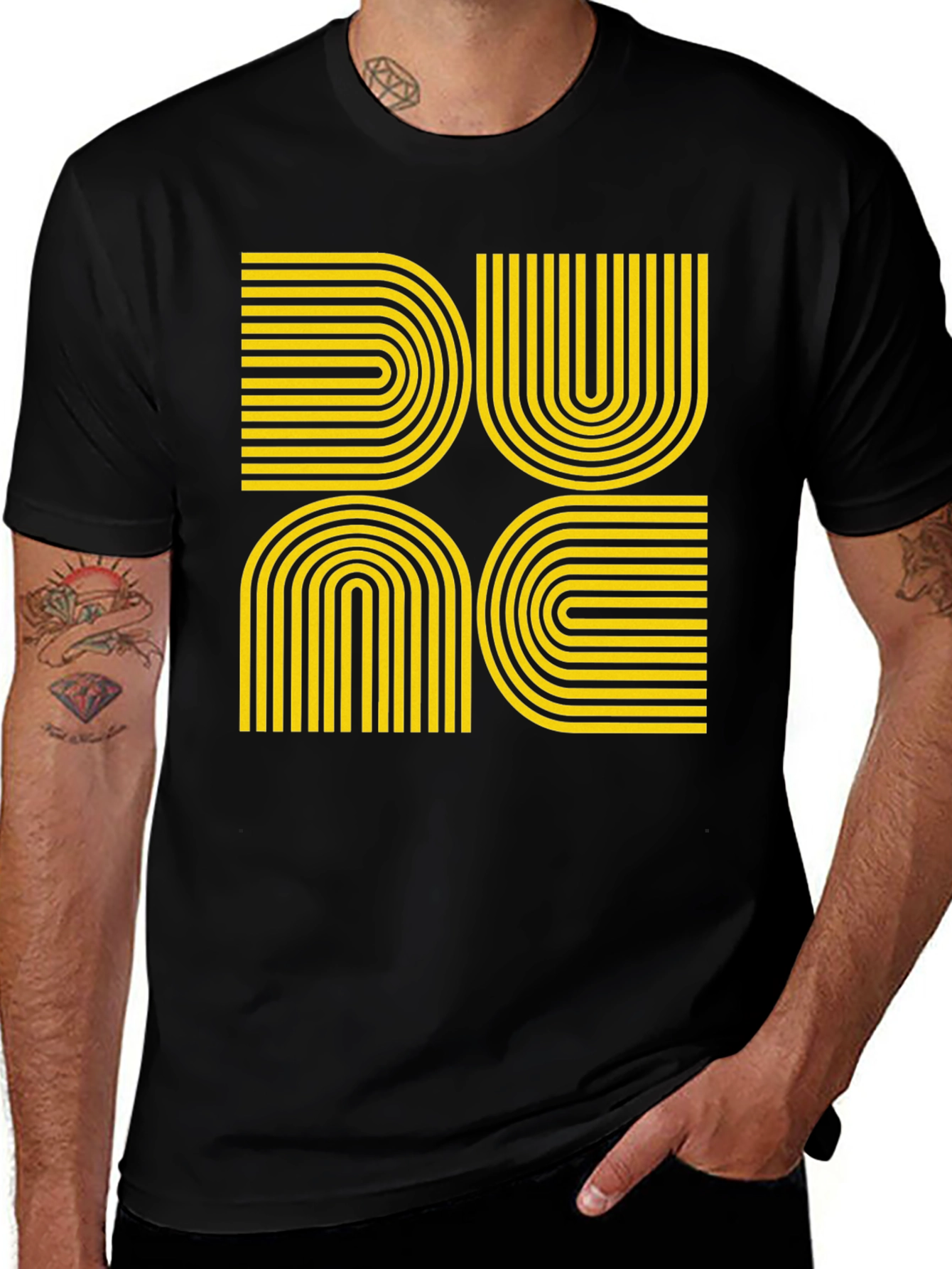 Dune-Inspired Retro Graphic Tee - Black