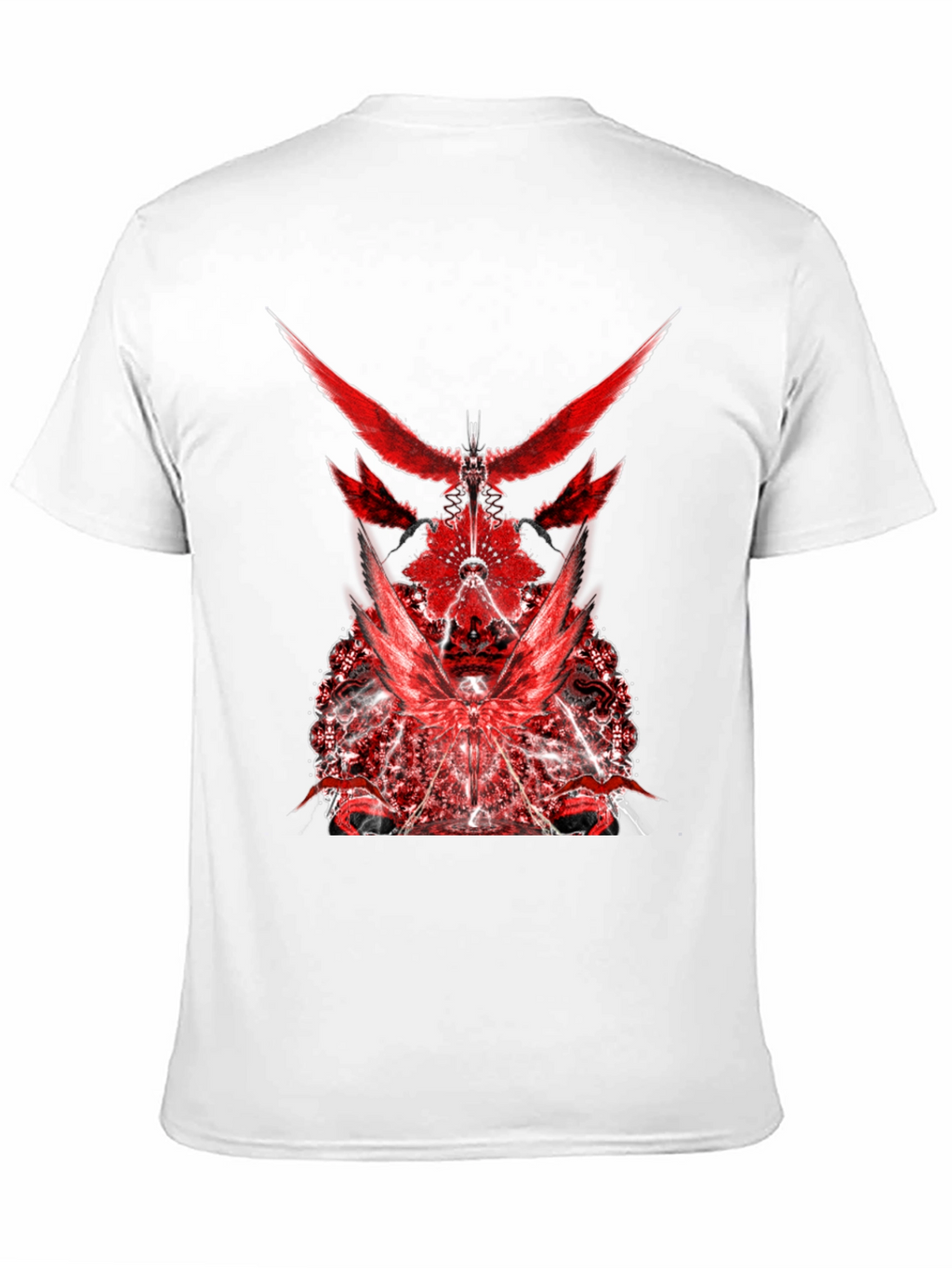 Red Graphic Print Black T-Shirt