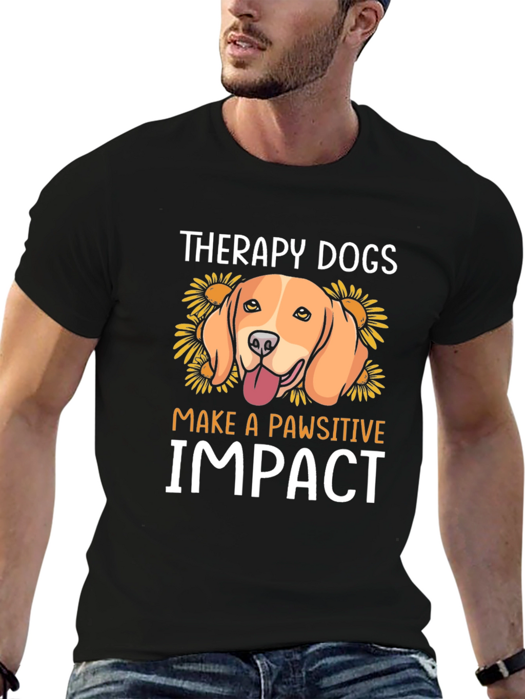 Therapy Dogs Pawsitive Impact Graphic T-Shirt