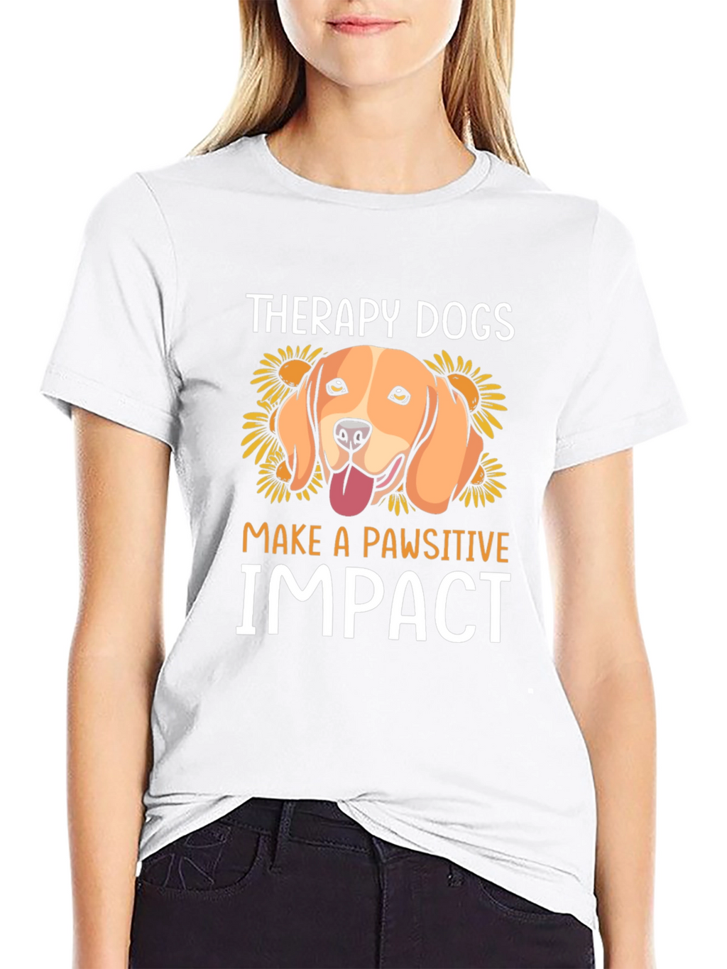 Therapy Dogs Pawsitive Impact Graphic T-Shirt