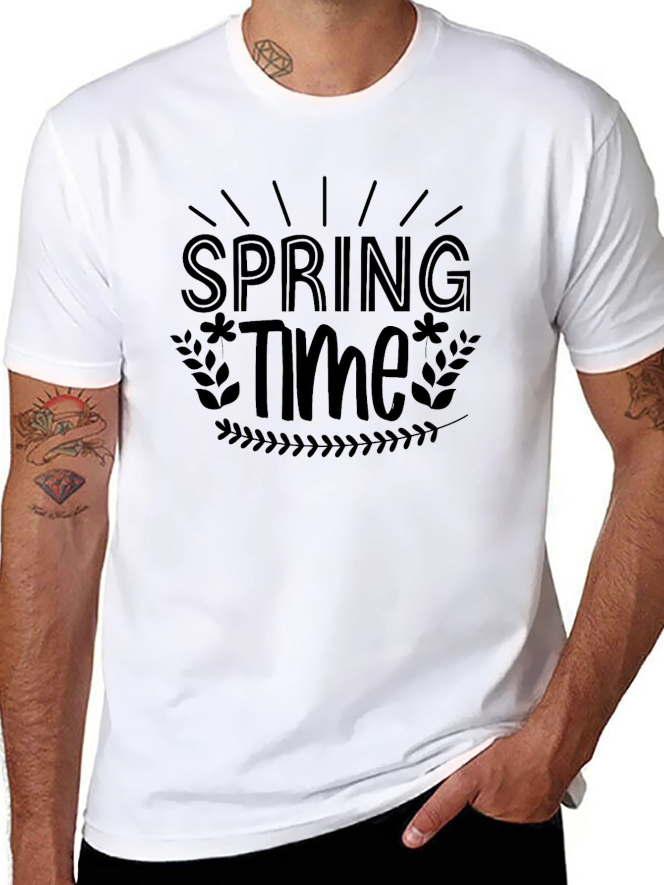 Spring Time Graphic Tee - Black