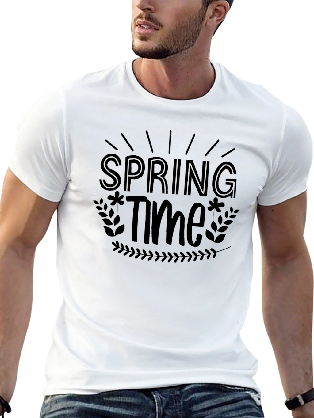 Spring Time Graphic Tee - Black