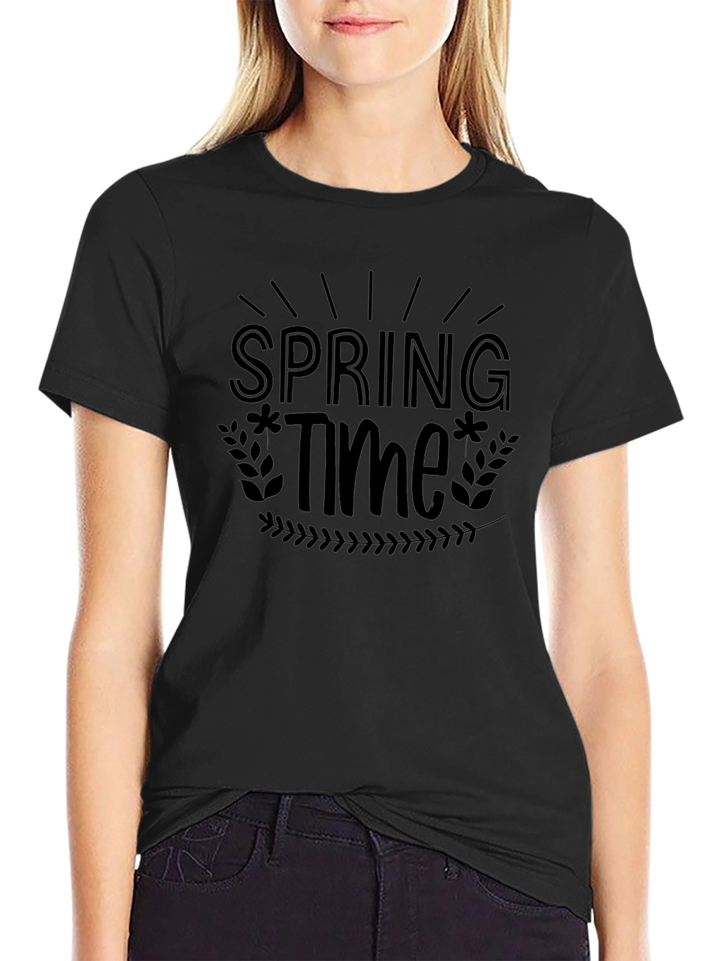Spring Time Graphic Tee - Black