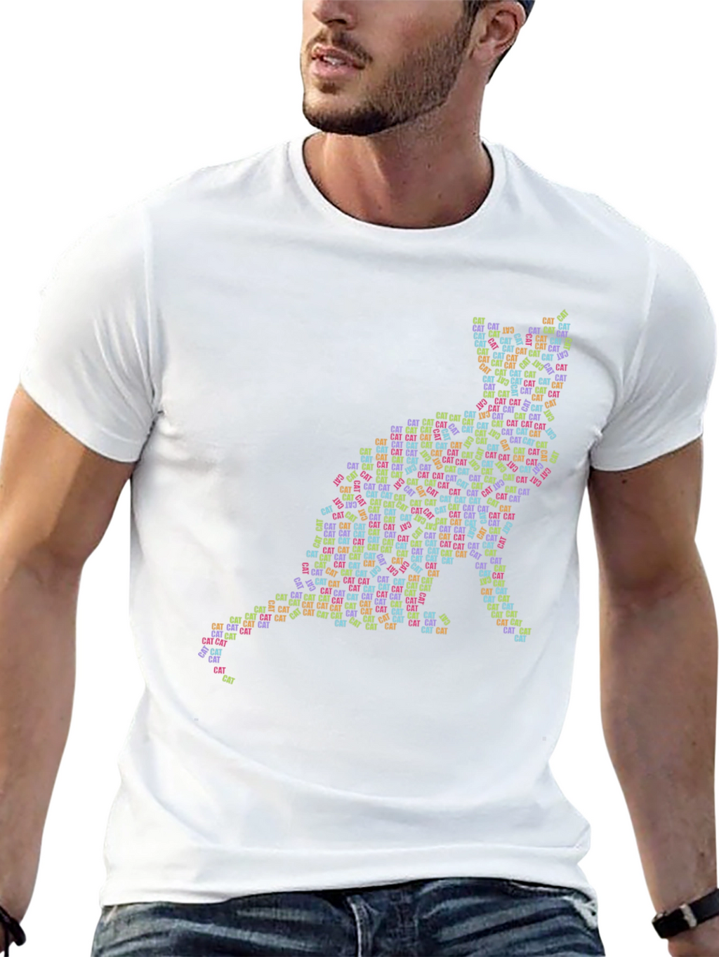 Cat Word Art Graphic T-Shirt