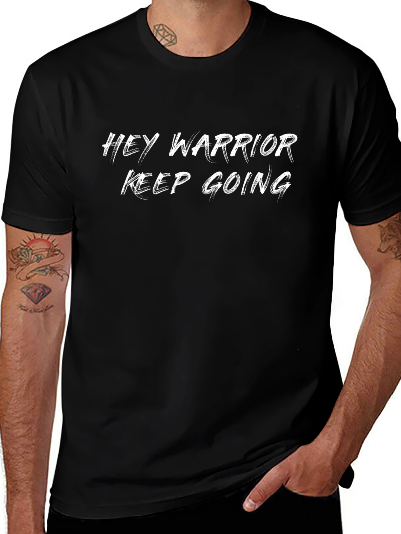 Hey Warrior Keep Going Graphic T-Shirt